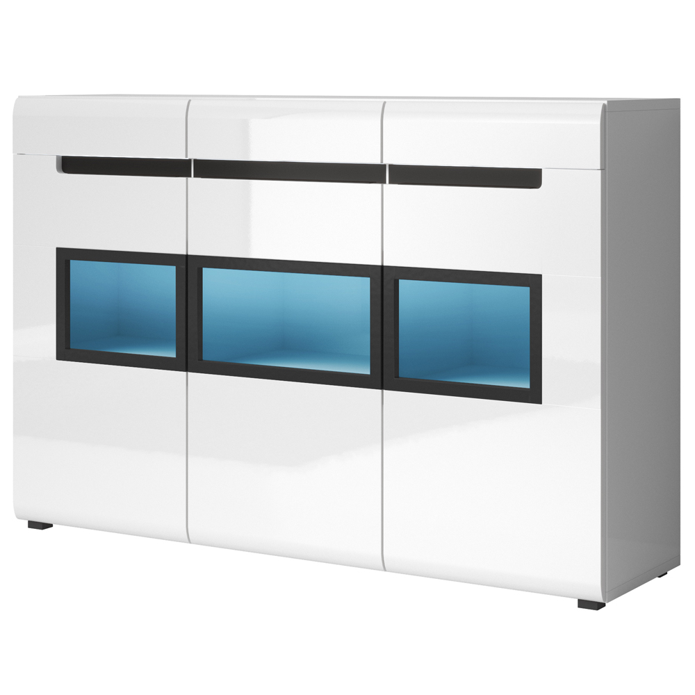 Barek Kanopus ze szklanymi frontami biały