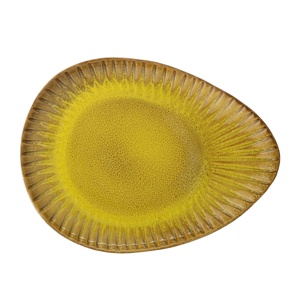 Talerz Virdin żółty z kamionki długość 34 cm - zdjęcie 1