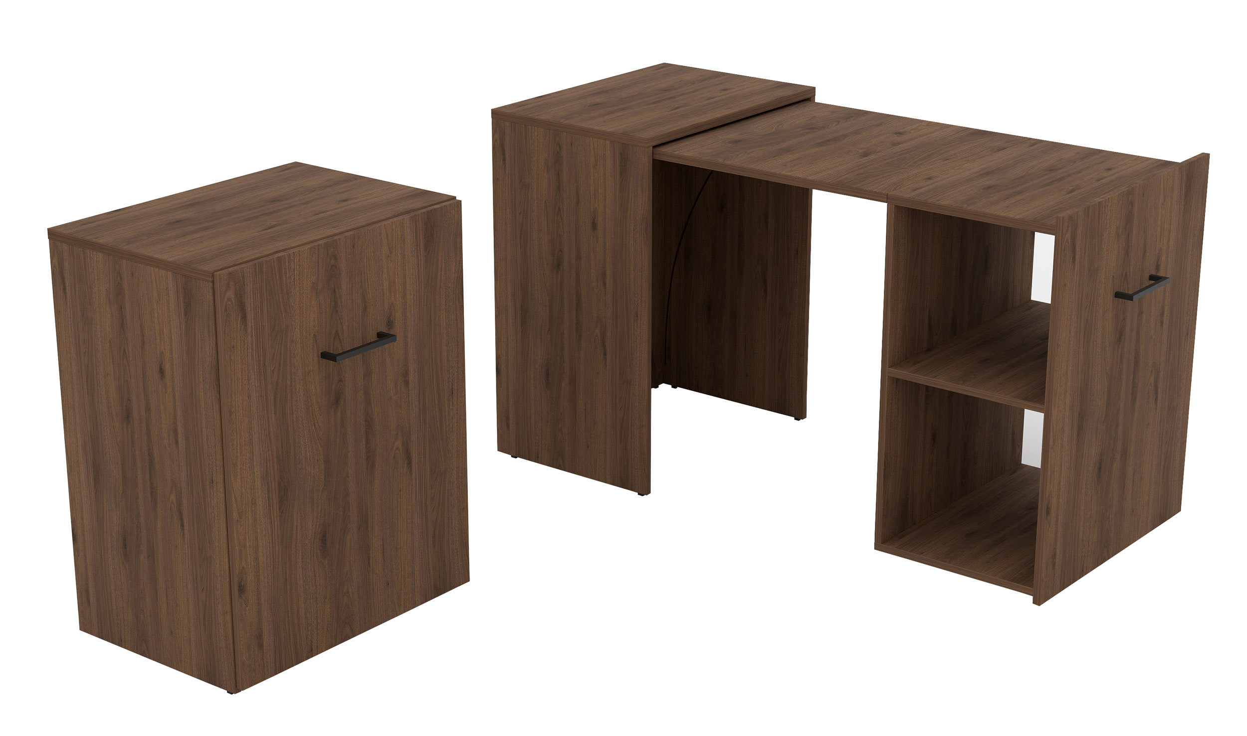 Biurko wysuwane Tirsy 131x60 cm orzech okapi - zdjęcie 1