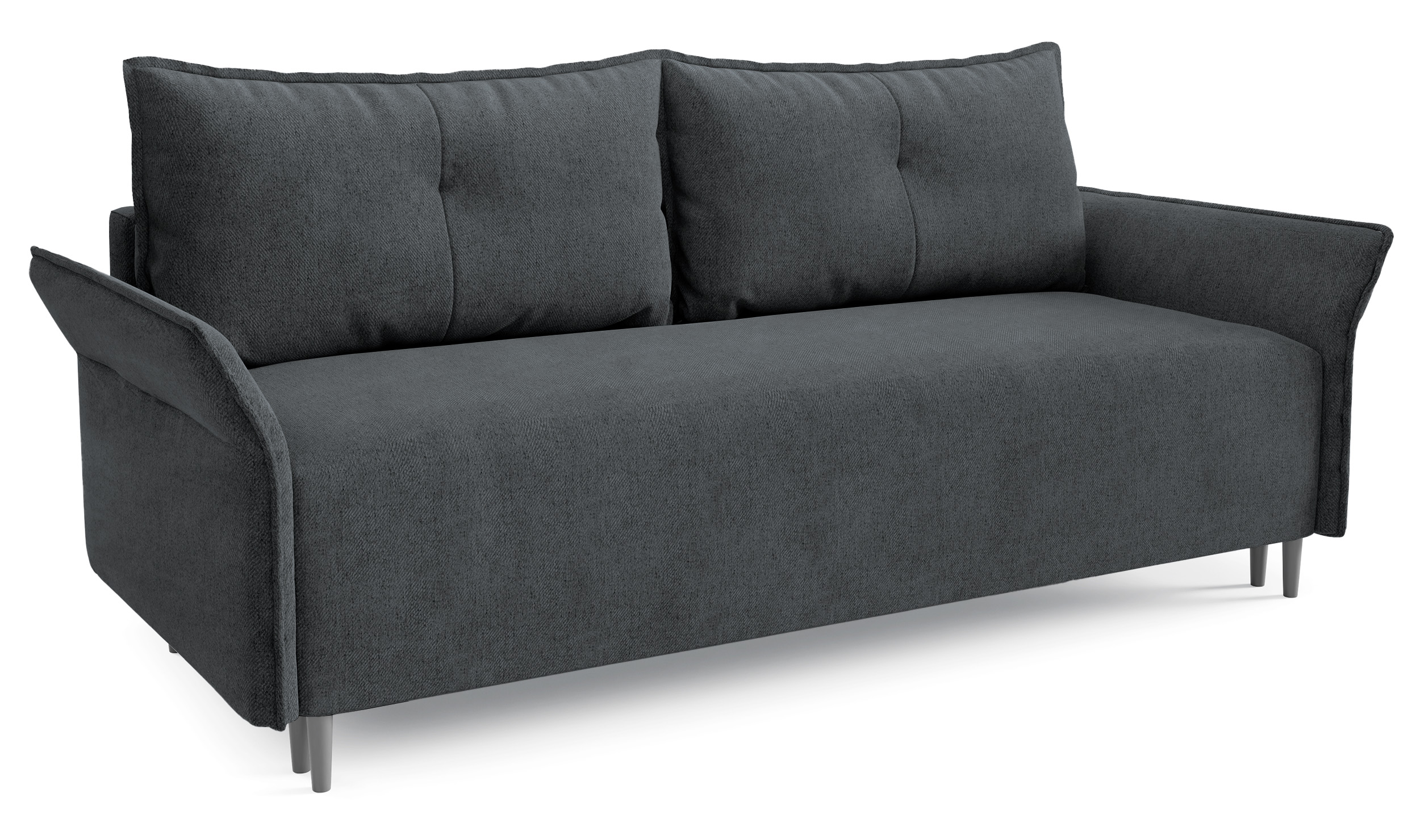 Kanapa rozkładana Aston z pojemnikiem na pościel grafitowa plecionka - zdjęcie 1