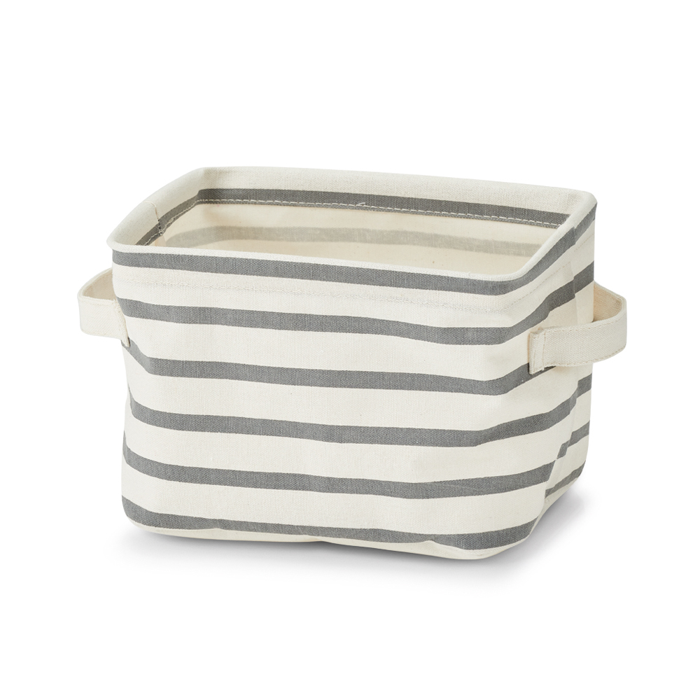 Koszyk materiałowy Kideo w szare paski - zdjęcie 1
