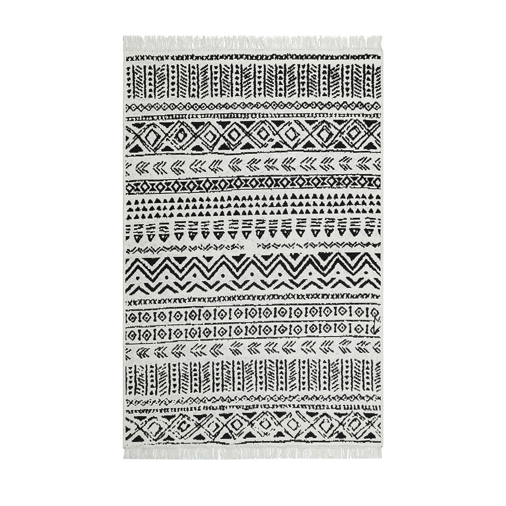 Dywan nowoczesny Rubdome 80x300 cm czarno-biały - zdjęcie 1