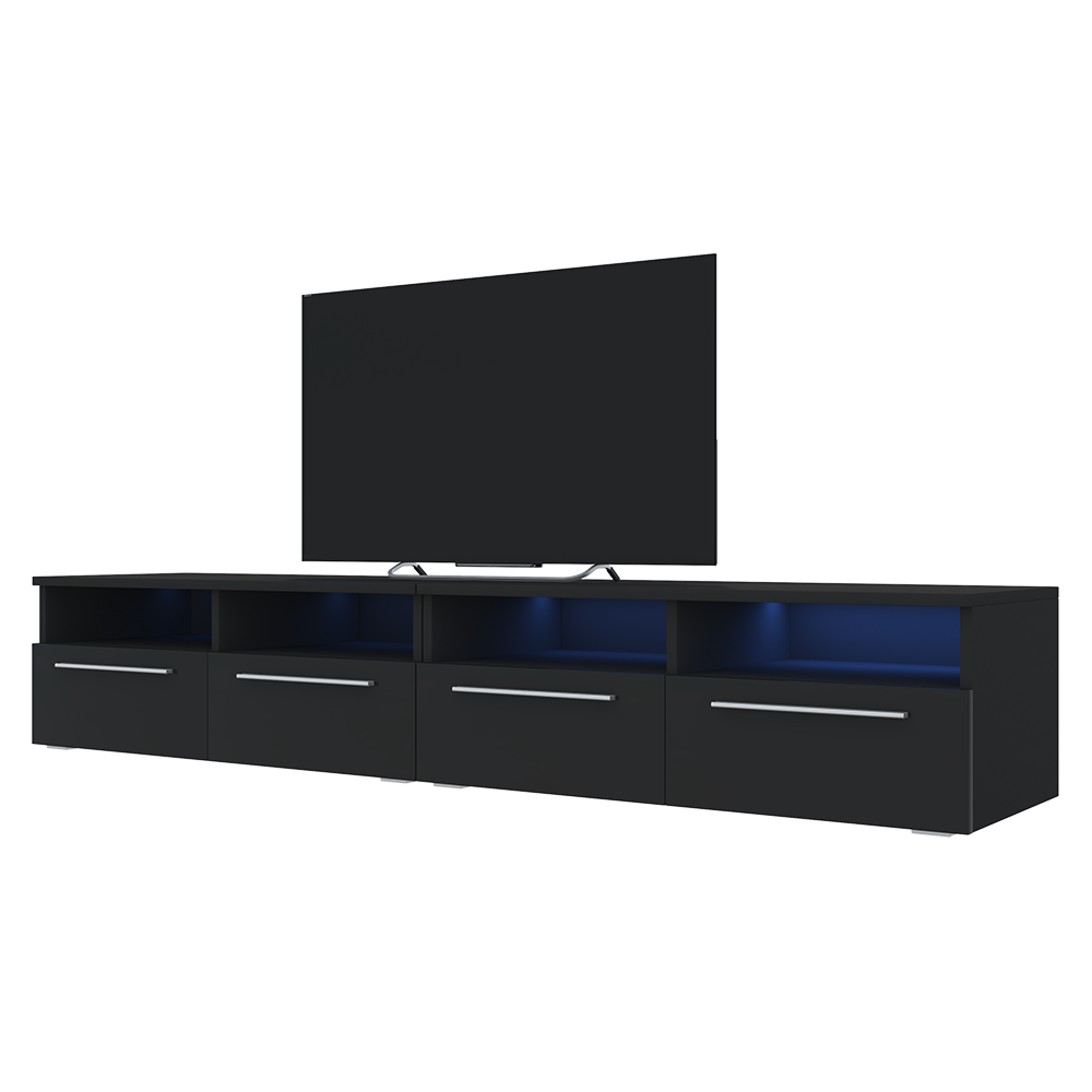 Szafka RTV Phiris Double Czarny mat / Czarny połysk - zdjęcie 7