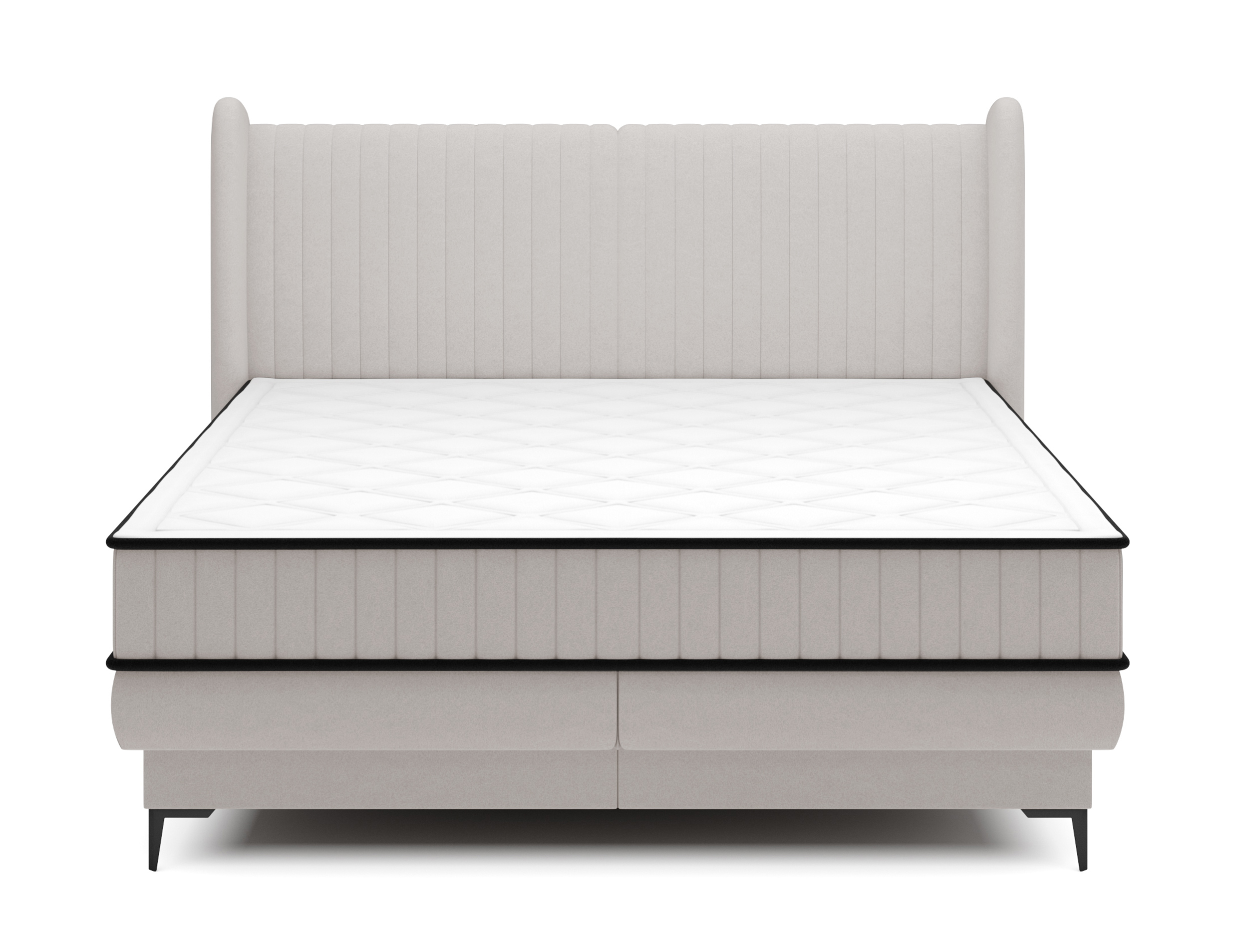 Łóżko kontynentalne 180x200 cm Daliano z pojemnikiem szary welur - zdjęcie 1