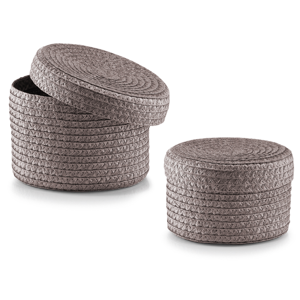 Zestaw 2 koszyków Febri z wikliny szary - zdjęcie 1