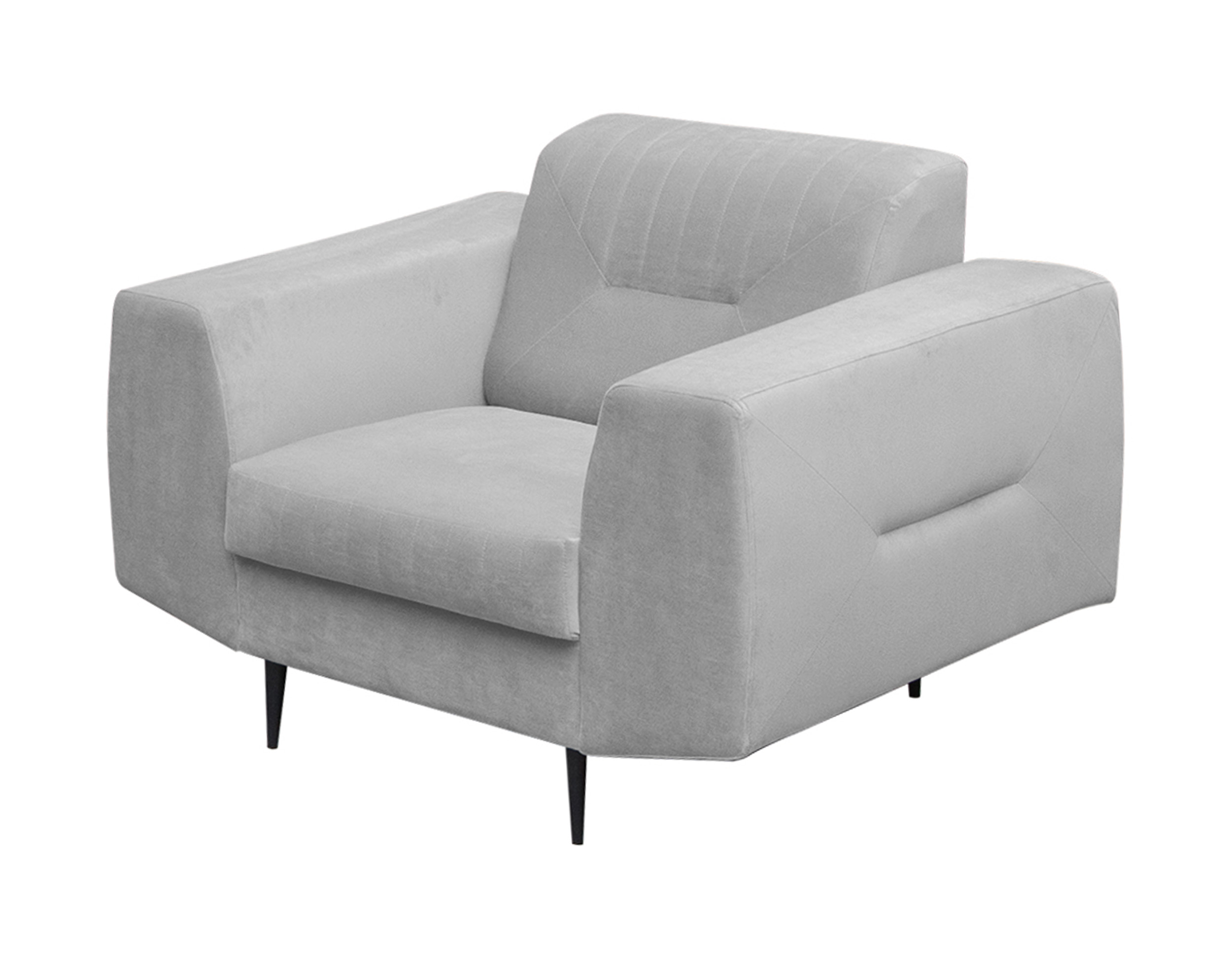 Fotel kubełkowy Carelle jasnoszary welur  - zdjęcie 1