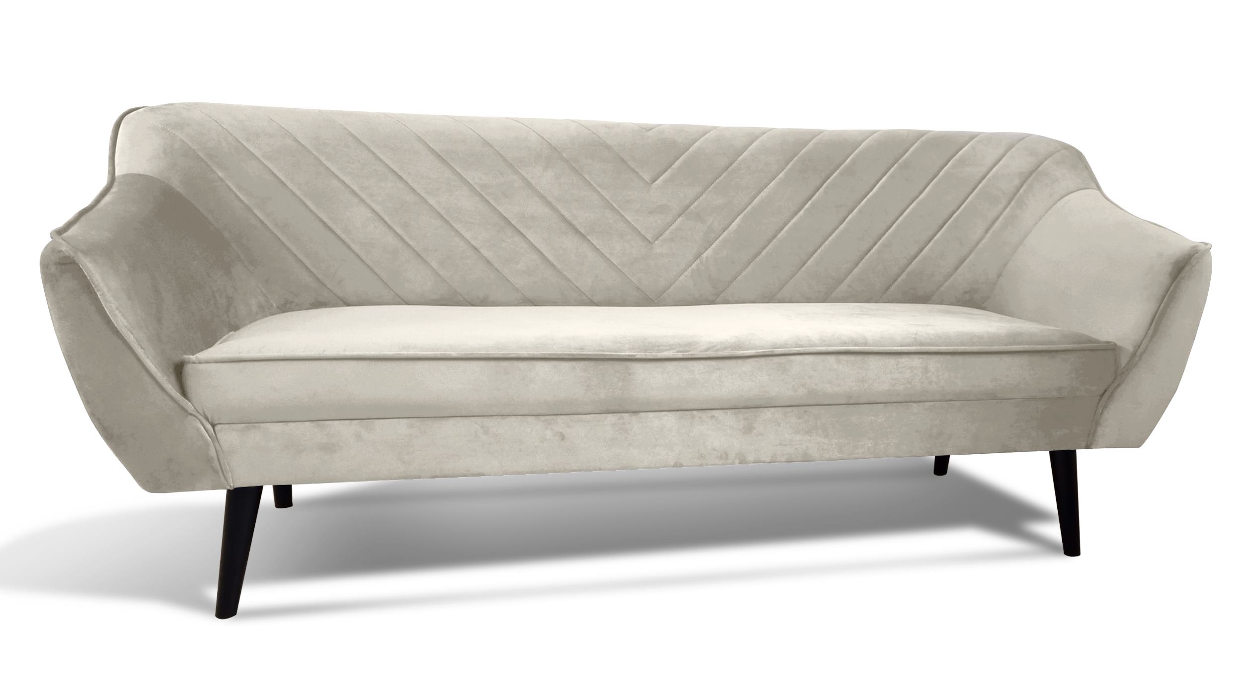 Sofa trzyosobowa Voltana beżowa velvet - zdjęcie 1