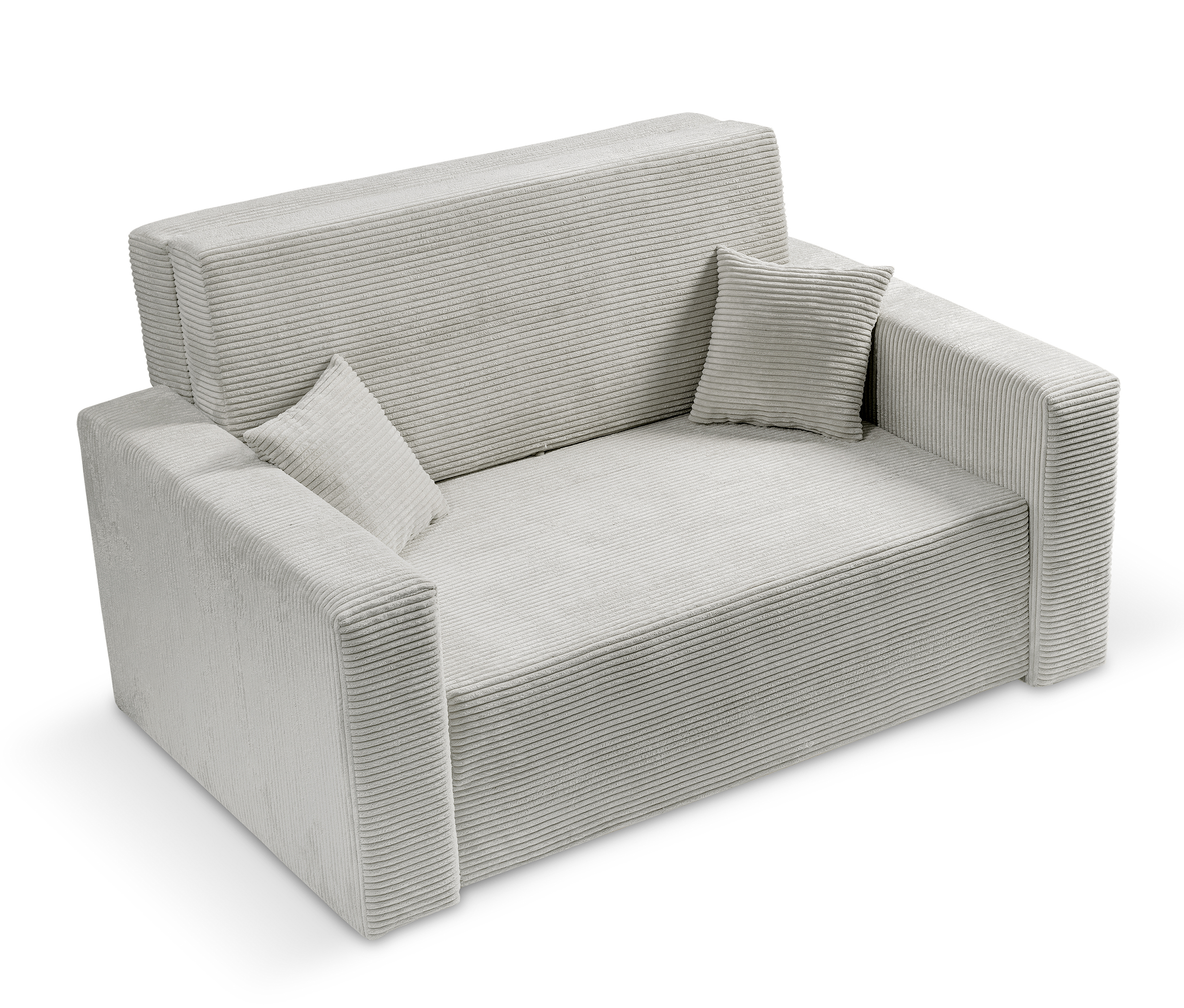 Kanapa rozkładana dwuosobowa Peroso szarobeżowa z pojemnikiem sztruks - zdjęcie 1