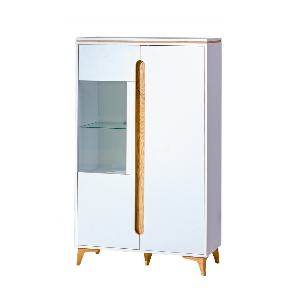 Witryna dwudrzwiowa Kempeana biała/jesion - zdjęcie 1