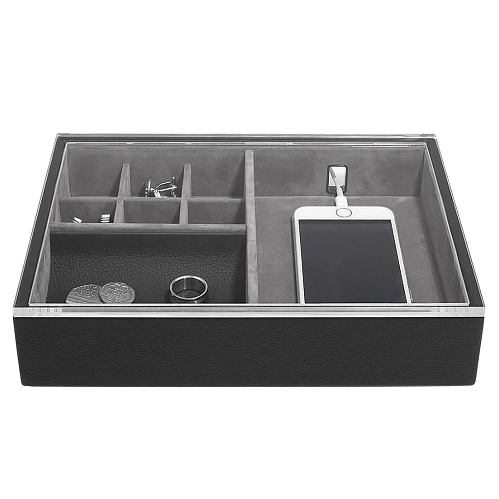 Organizer na biżuterię Pebble Valet With Clear Acrylic czarny - zdjęcie 1