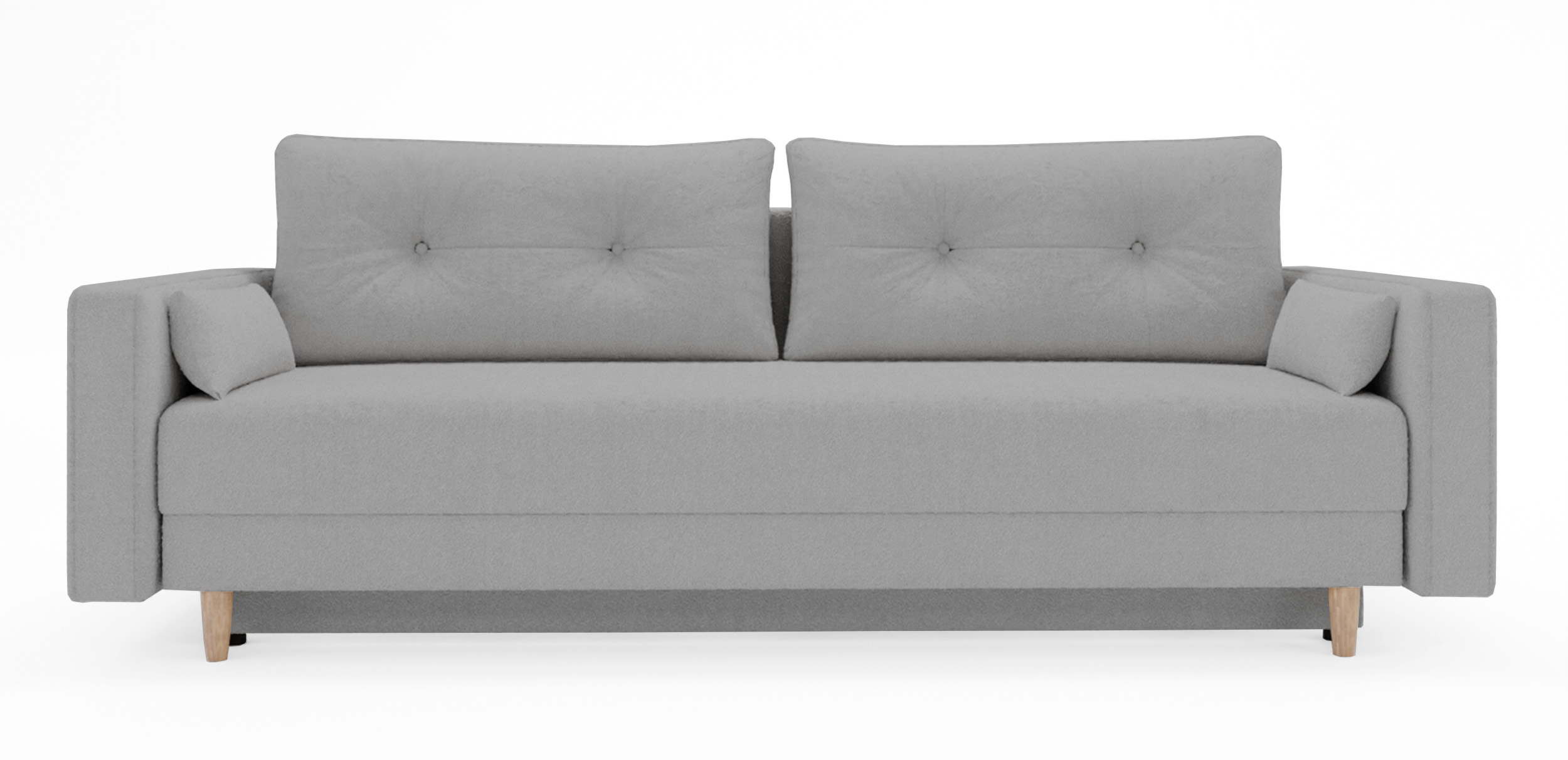 Kanapa rozkładana trzyosobowa Pollenso z pojemnikiem jasnoszary boucle - zdjęcie 1