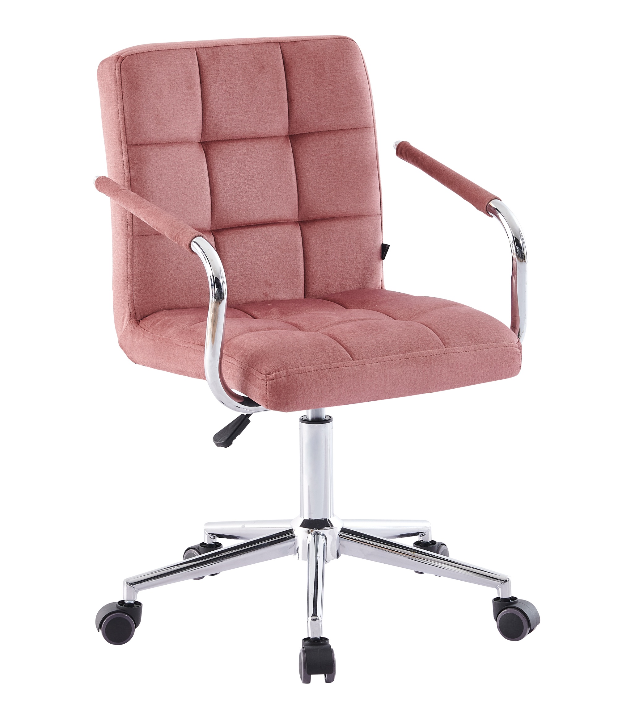 Fotel biurowy Setern różowy welur - zdjęcie 1