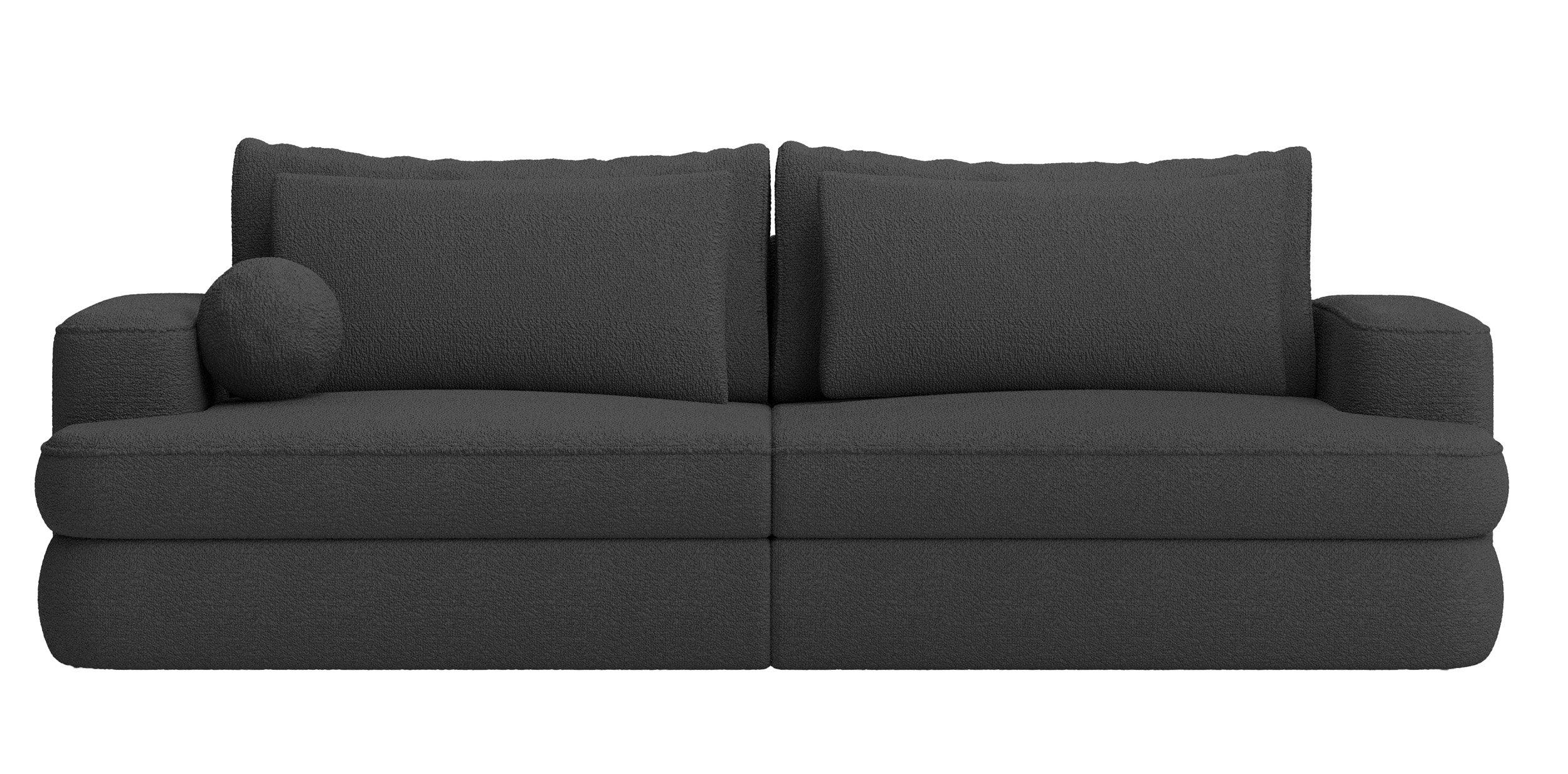 Kanapa rozkładana trzyosobowa Melio z pojemnikiem ciemnoszara boucle - zdjęcie 1