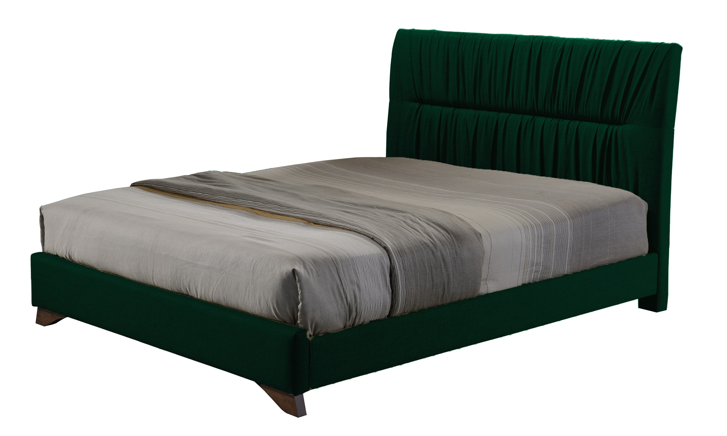Łóżko tapicerowane Llana 160x200 cm ciemnozielony velvet - zdjęcie 1