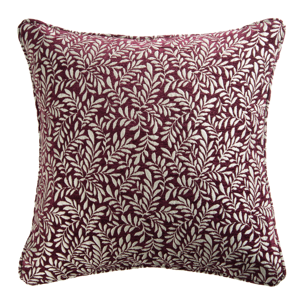 Poduszka dekoracyjna Fybbion 45x45 cm burgundowa z wzorem - zdjęcie 1