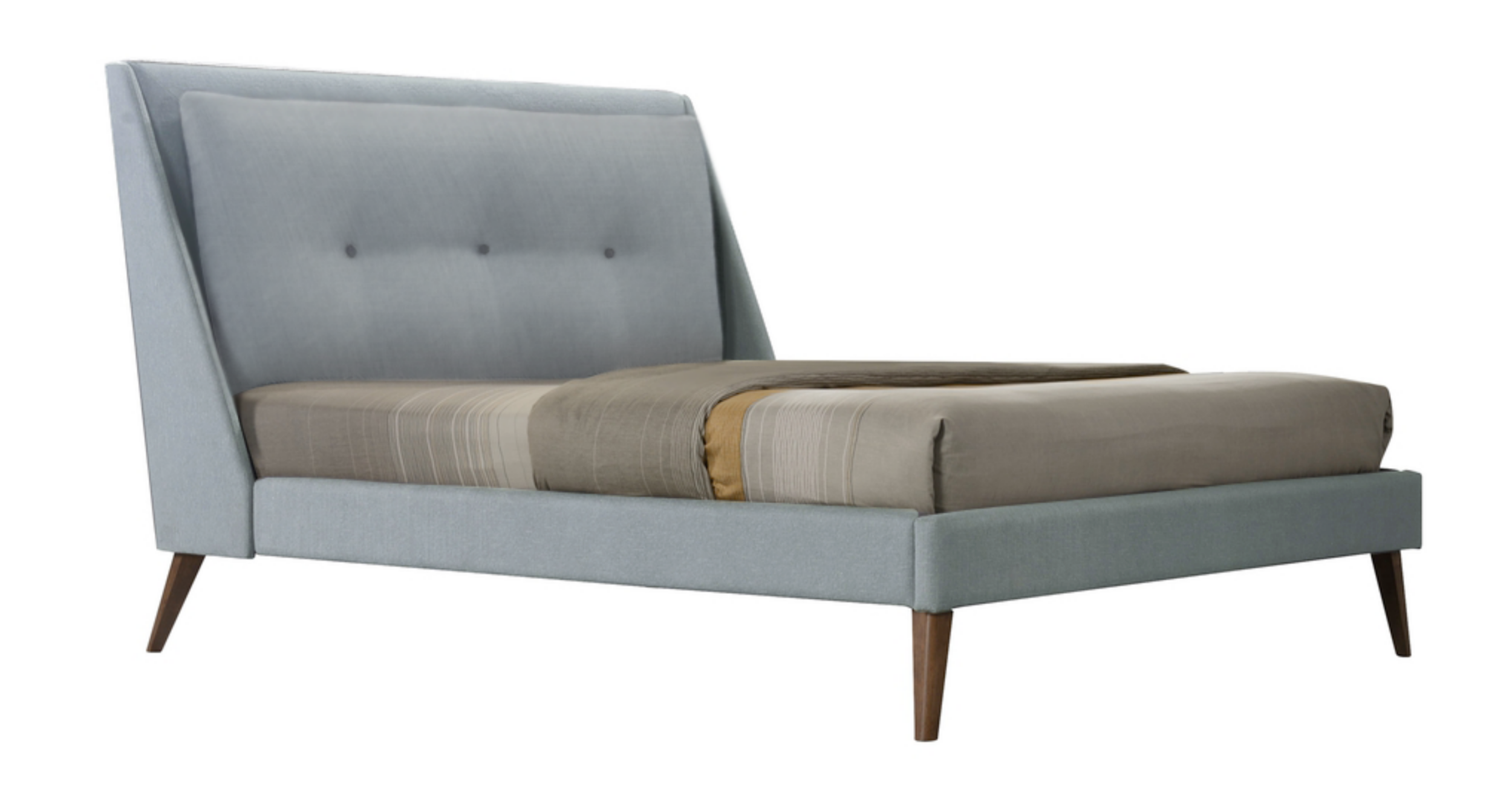 Łóżko tapicerowane Bushel 180x200 cm jasnoszare - zdjęcie 1