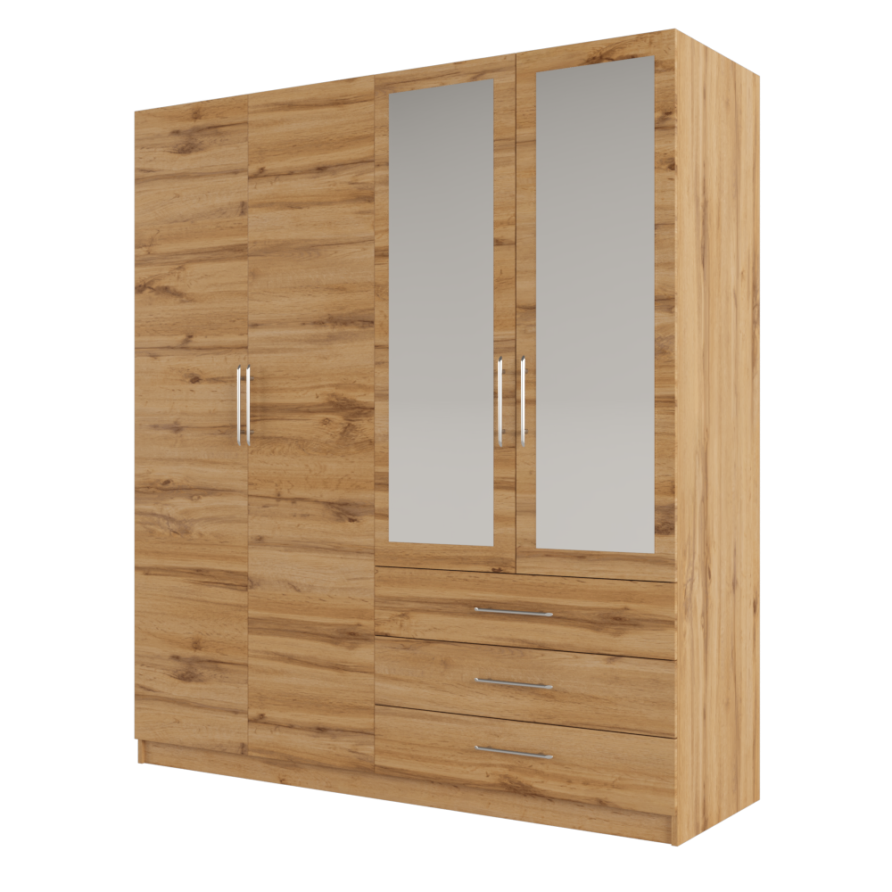 Szafa Returro 196 cm z lustrem czterodrzwiowa - zdjęcie 1