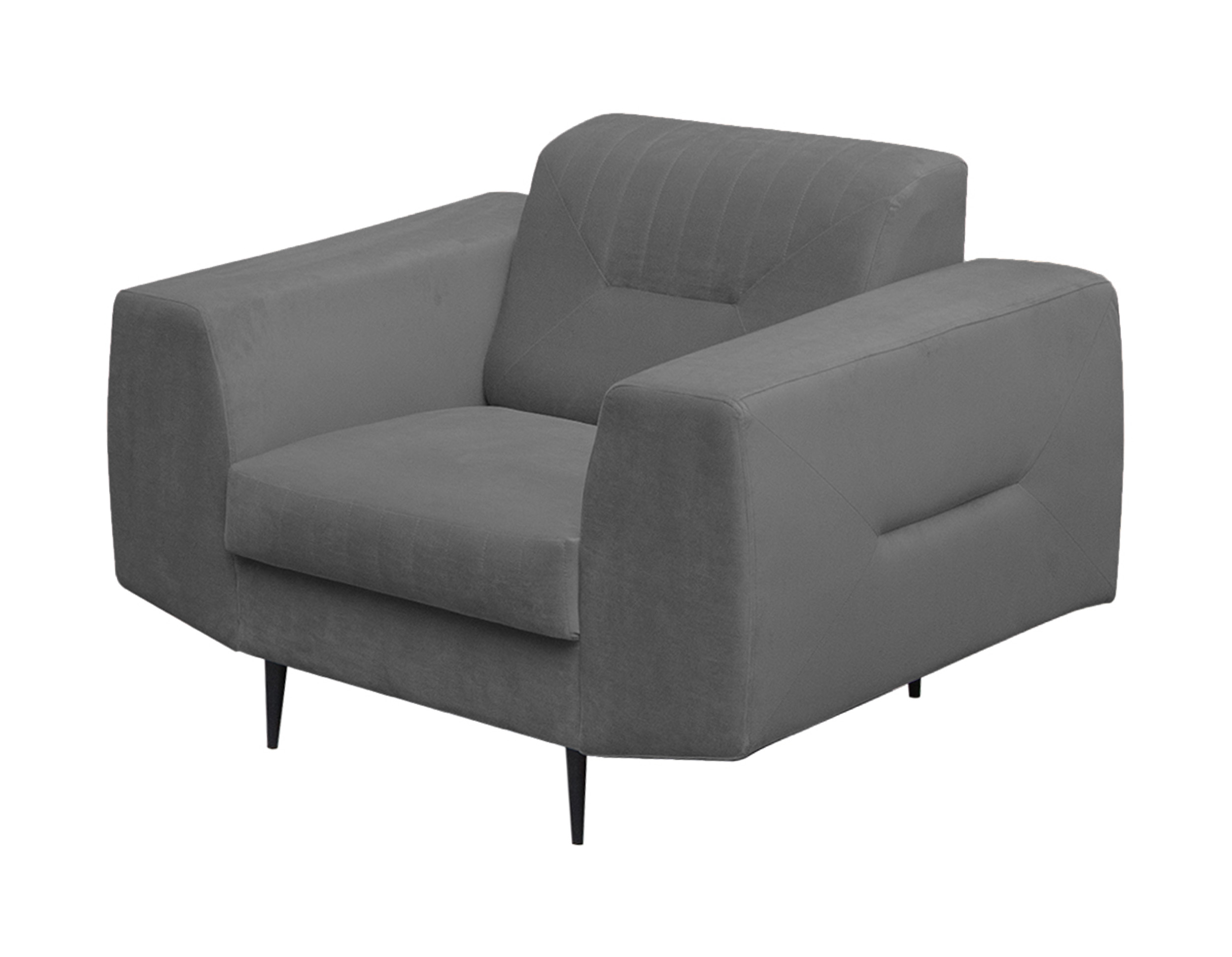 Fotel kubełkowy Carelle szary welur  - zdjęcie 1