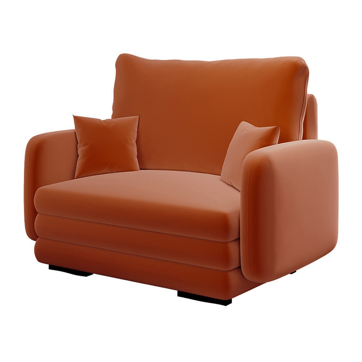 Fotel kubełkowy Lincino miedziany welur - zdjęcie 1