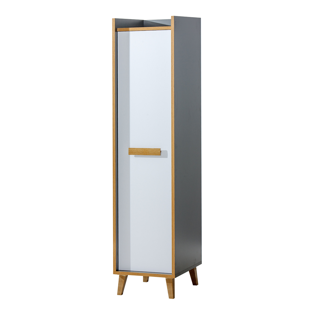 Szafa jednodrzwiowa Ellipticum antracyt/biały - zdjęcie 1