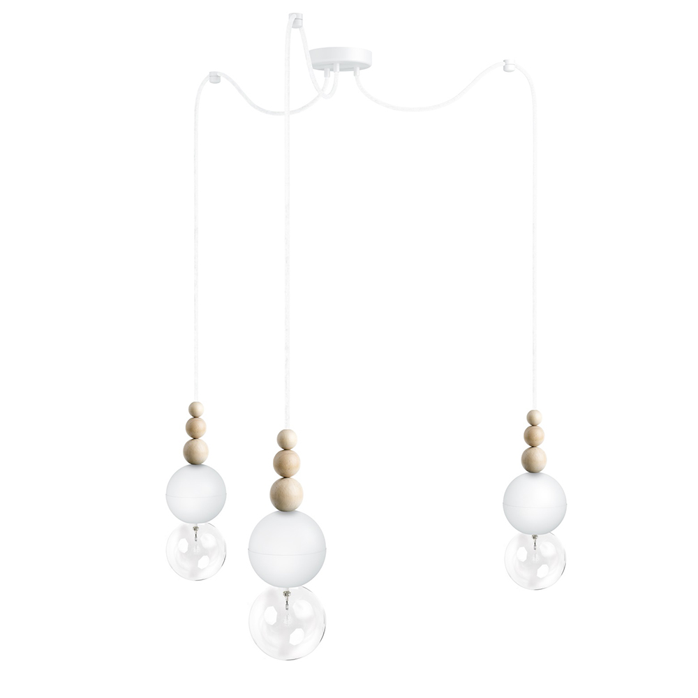 Lampa wisząca Bolet 3 biała strukturalna B09 biała perła - zdjęcie 1