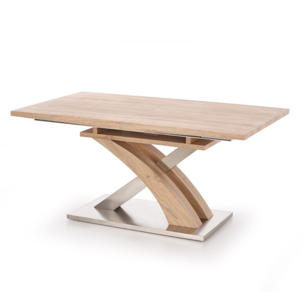 Stół rozkładany Reinosa 160-220x90 cm dąb sonoma - stal nierdzewna - zdjęcie 1