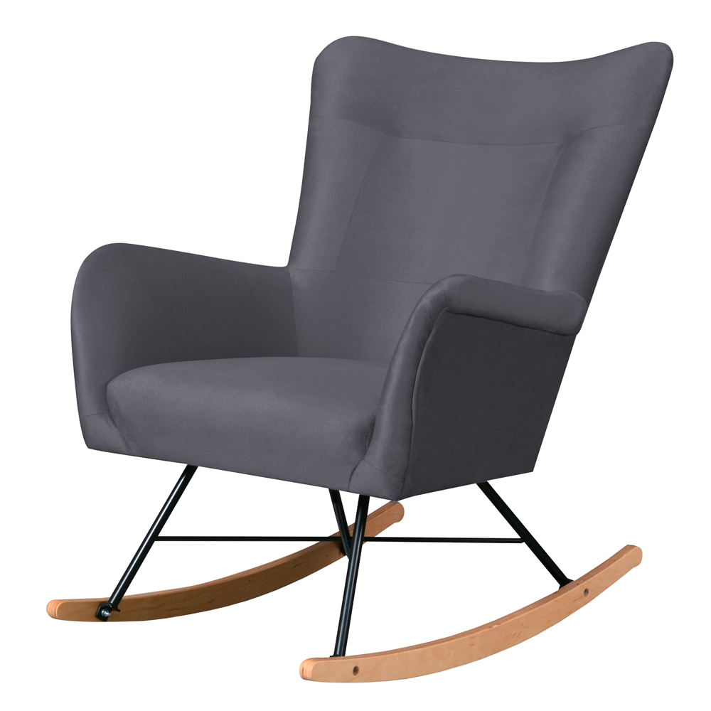 Fotel bujany Fianna w tkaninie hydrofobowej szary - zdjęcie 1