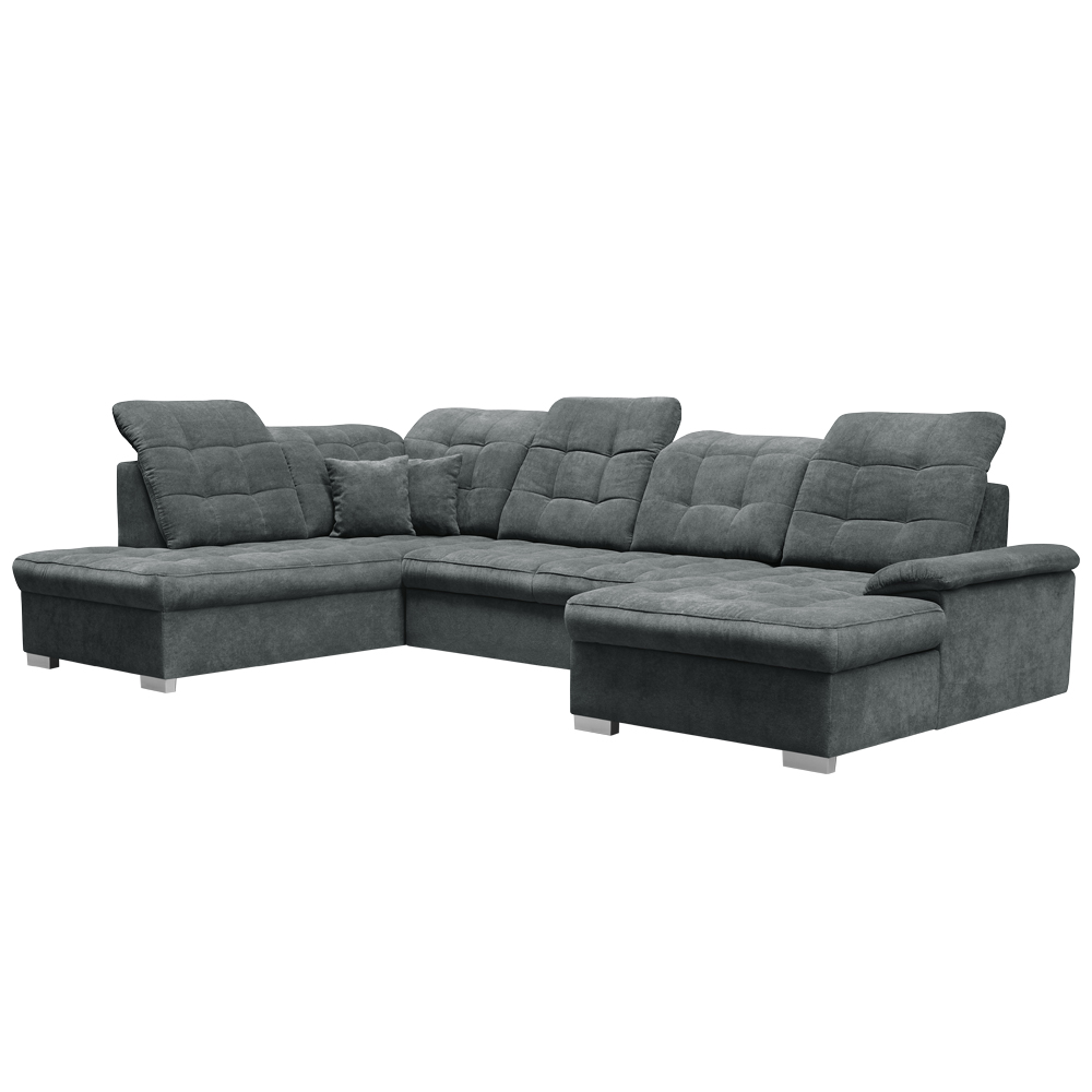 Narożnik z funkcją spania Jamaal U prawostronny szary  - zdjęcie 1