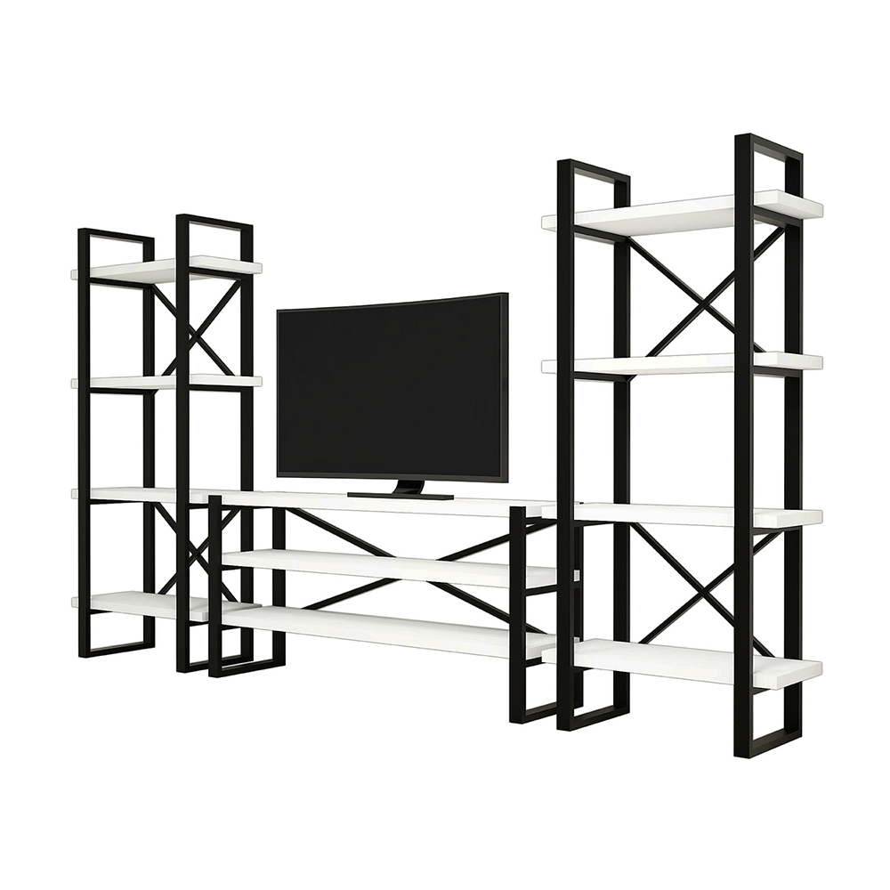 Meblościanka Drabiner z białymi półkami - zdjęcie 1