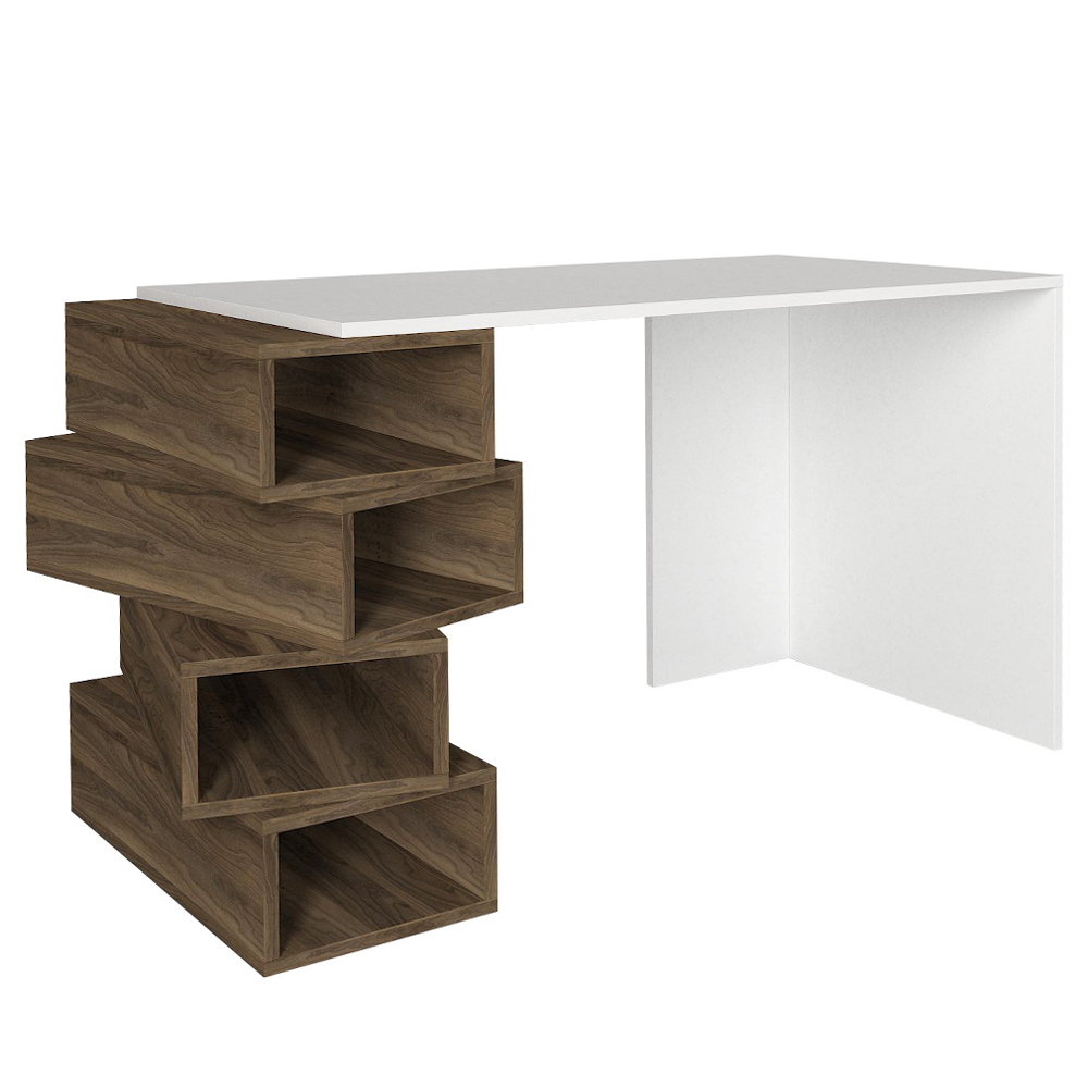 Biurko nowoczesne Rovii 130x60 cm z półkami - zdjęcie 1