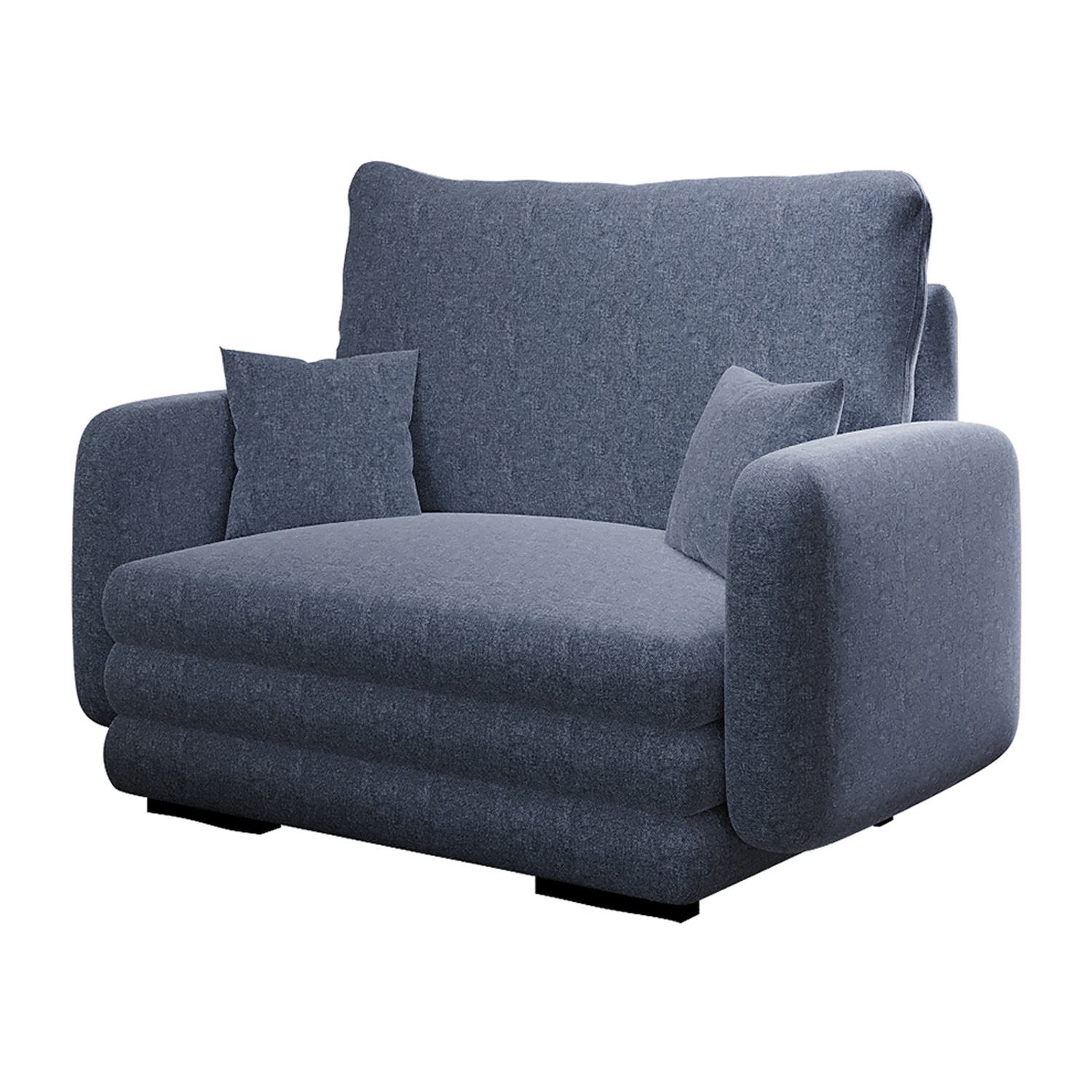 Fotel kubełkowy Lincino granatowy w tkaninie łatwoczyszczącej - zdjęcie 1