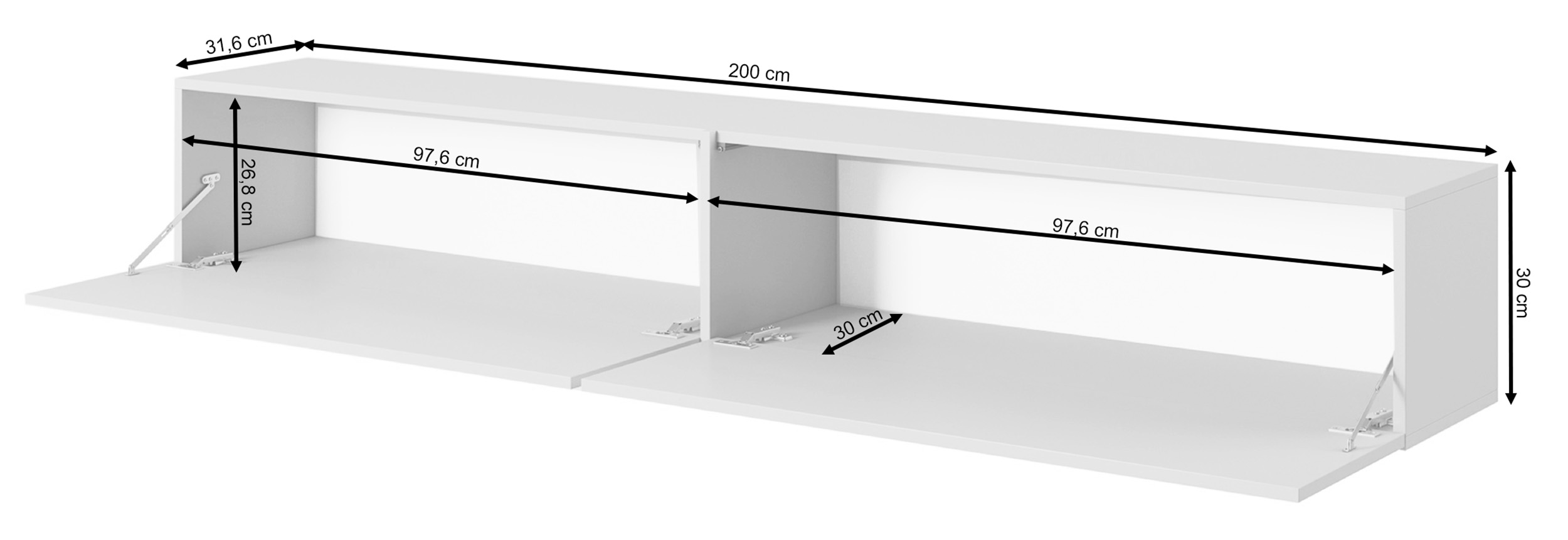 Meuble TV Bisira 200 cm Taupe (Gris-Beige)