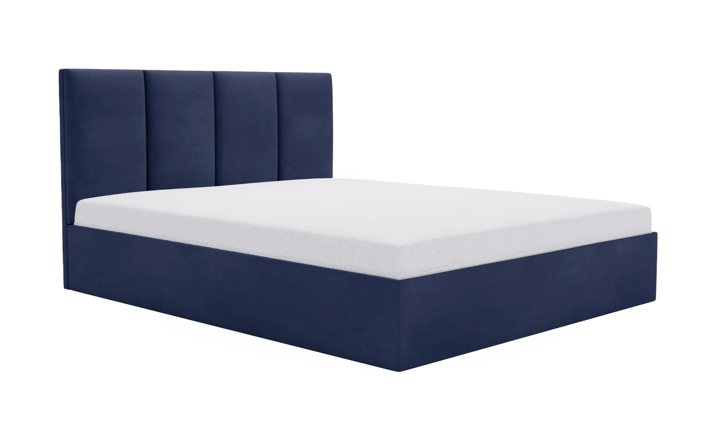 Łóżko tapicerowane 140x200 cm Drimmi z pojemnikiem chabrowe velvet hydrofobowy - zdjęcie 1