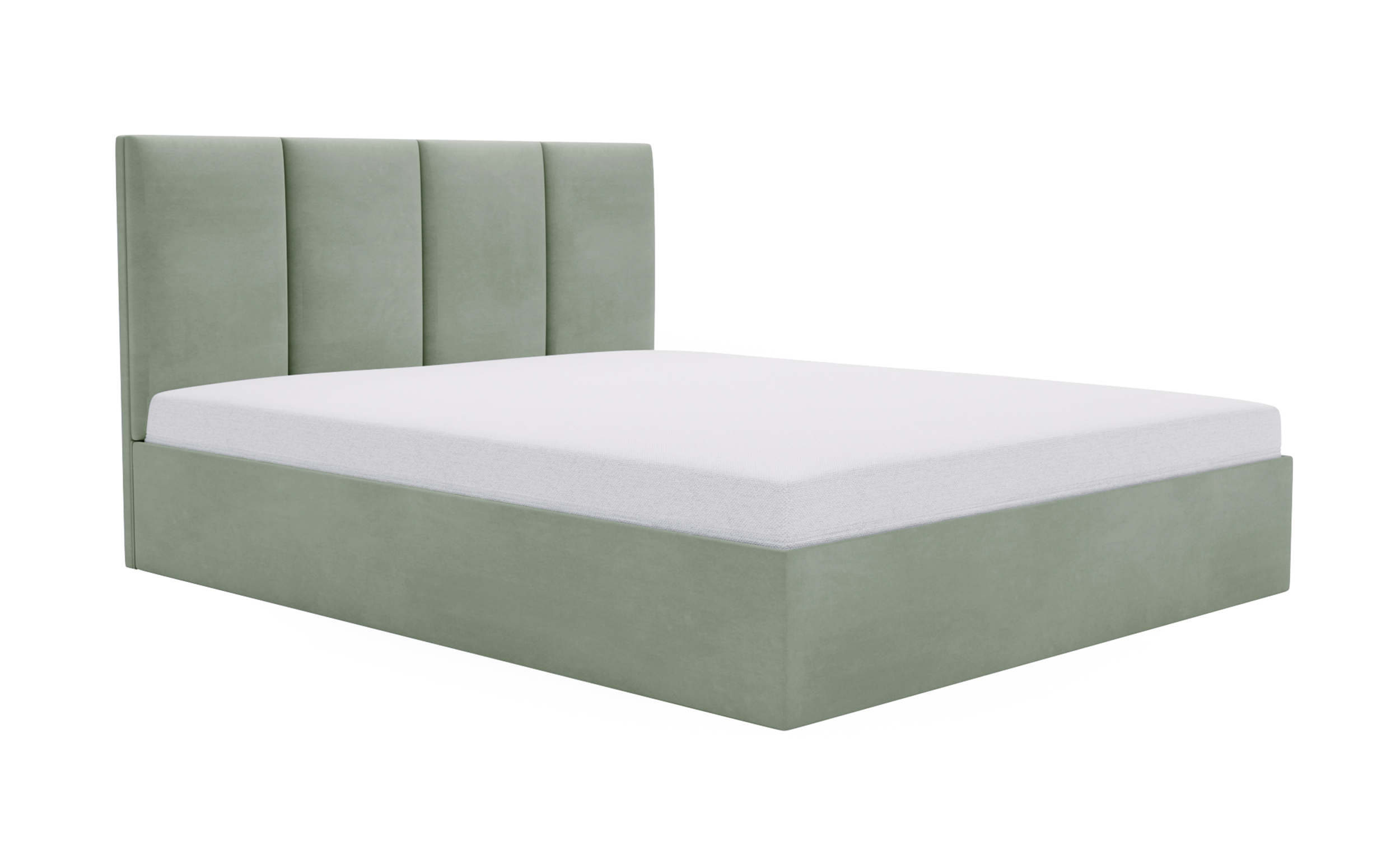 Łóżko tapicerowane 140x200 cm Drimmi z pojemnikiem eukaliptusowe velvet hydrofobowy - zdjęcie 1
