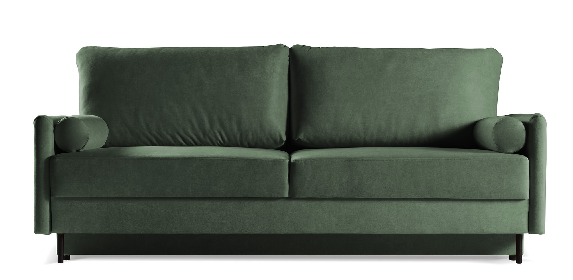 Kanapa rozkładana trzyosobowa Tomonde z pojemnikiem butelkowa zieleń welur łatwoczyszczący - zdjęcie 1