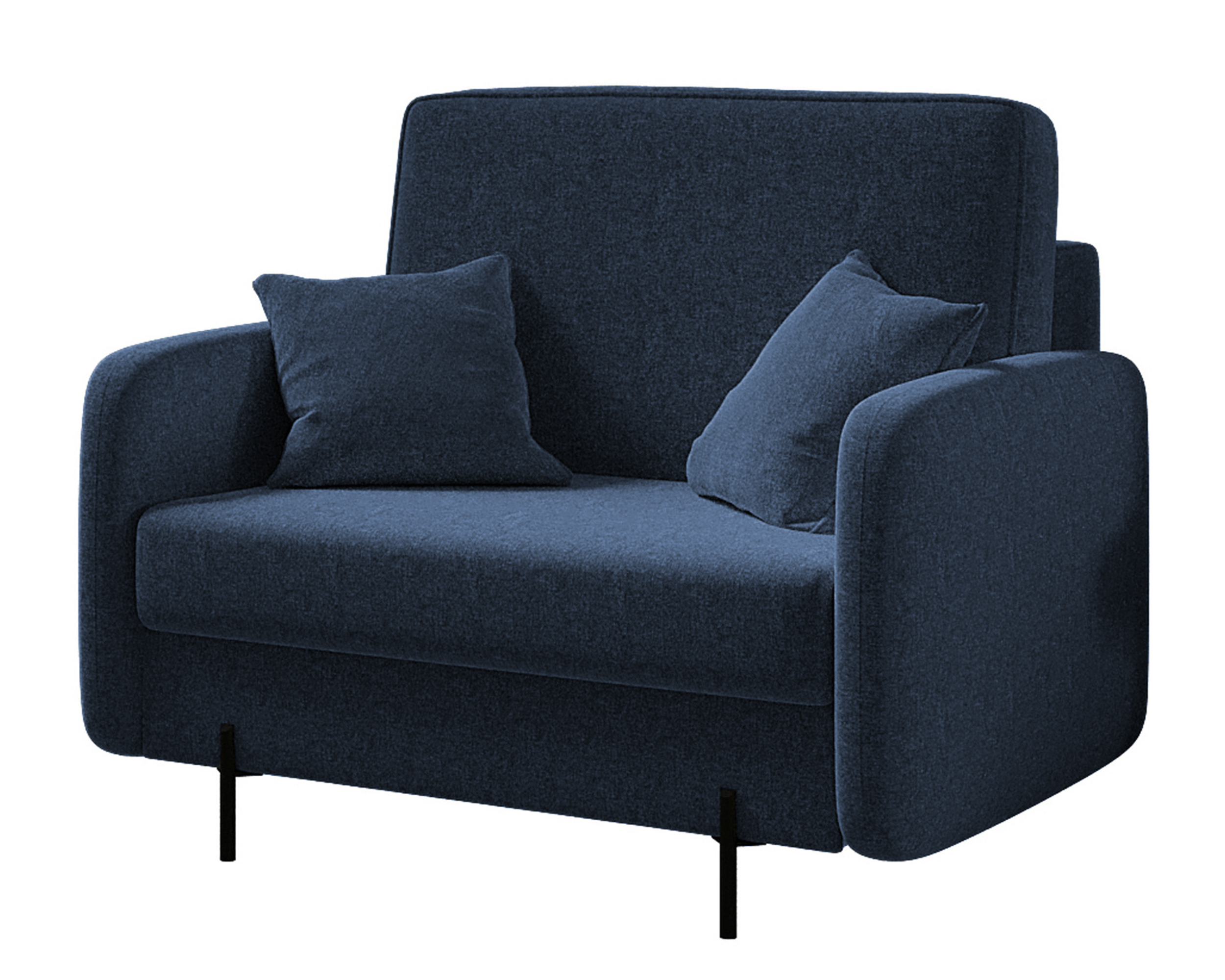 Fotel kubełkowy Solferina granatowy w tkaninie łatwoczyszczącej - zdjęcie 1