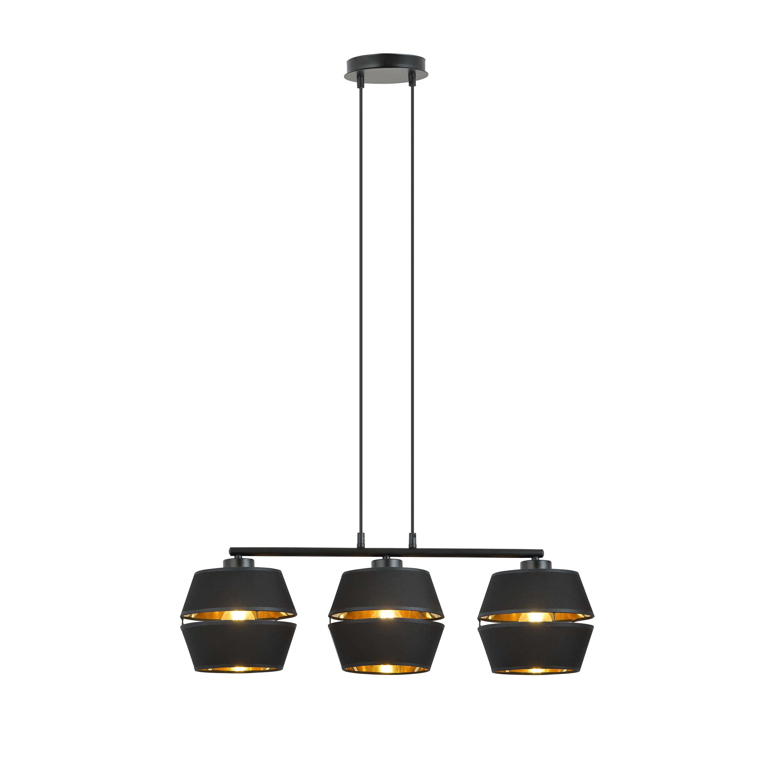 Lampa wisząca Catnes x3 czarno-złota - zdjęcie 1