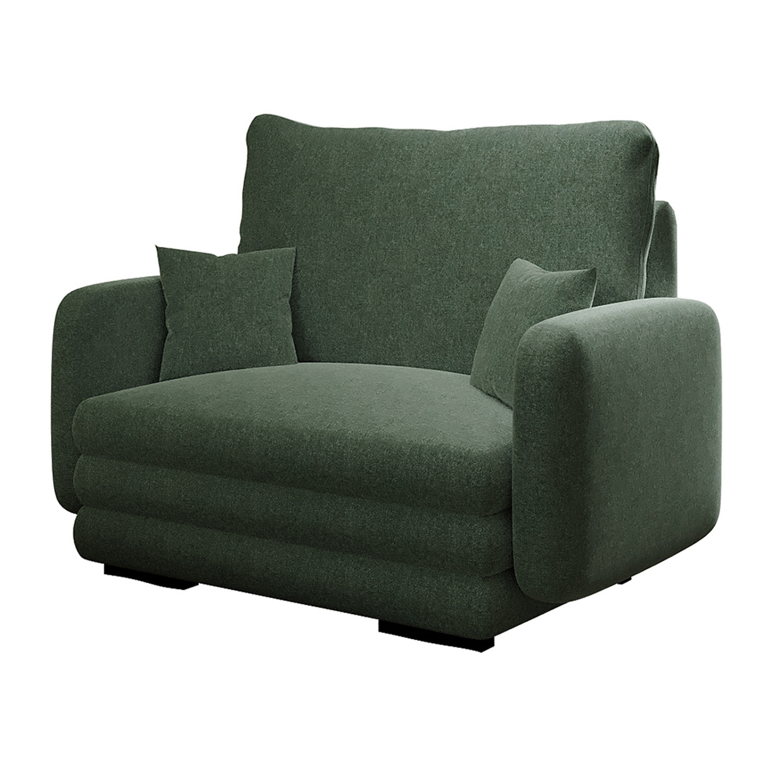 Fotel kubełkowy Lincino zielony w tkaninie łatwoczyszczącej - zdjęcie 1