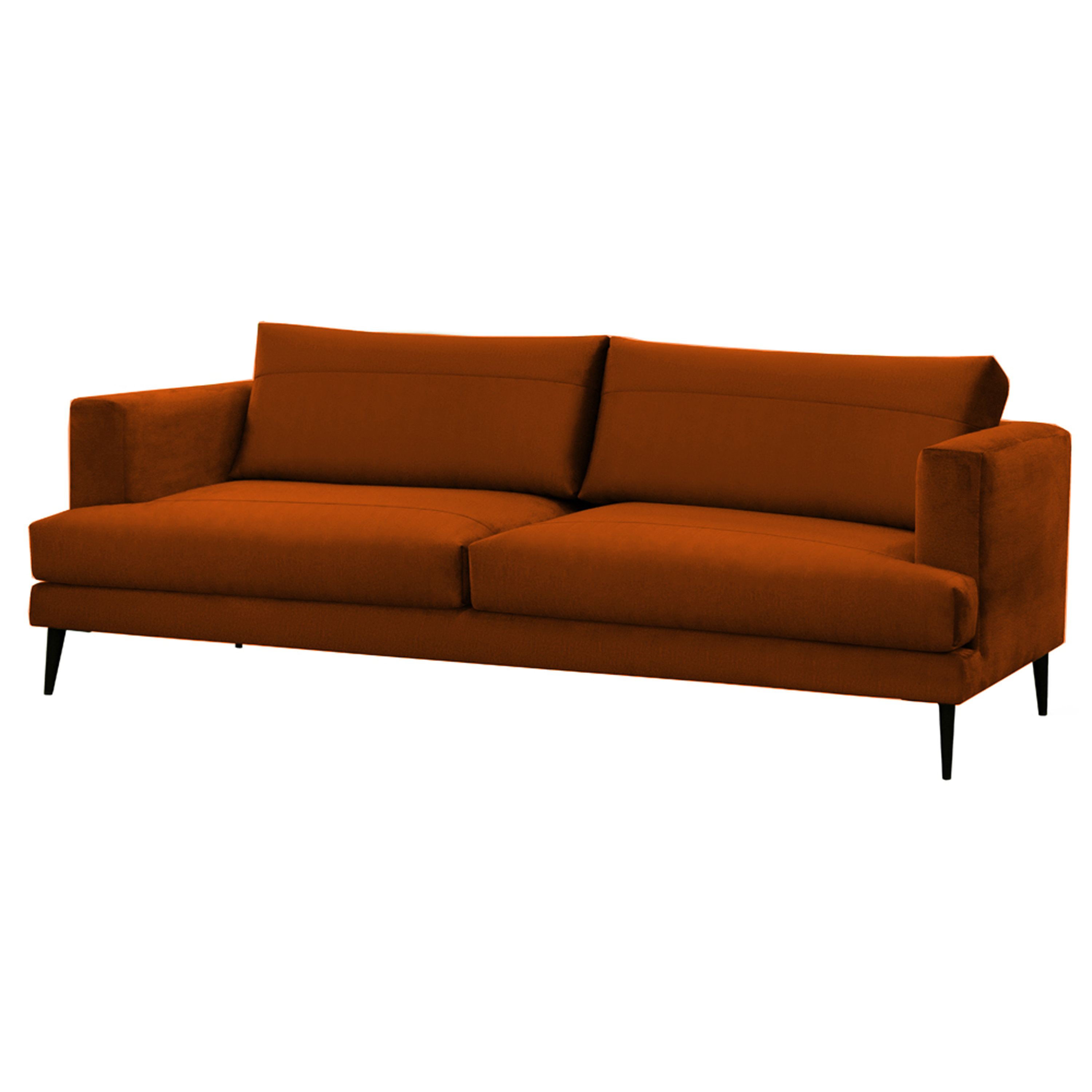 Sofa trzyosobowa Dragato miedziany welur - zdjęcie 1