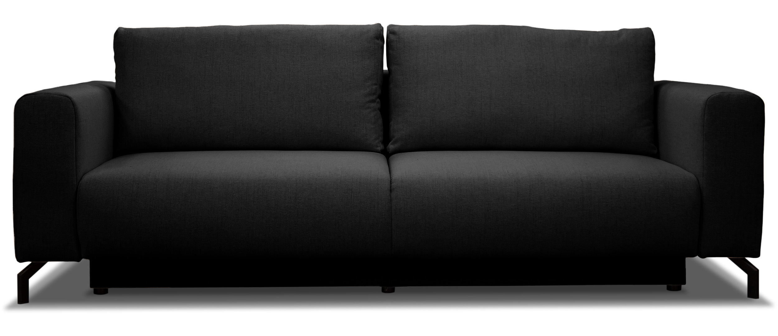 Kanapa rozkładana trzyosobowa Veni z pojemnikiem na pościel czarna plecionka - zdjęcie 1