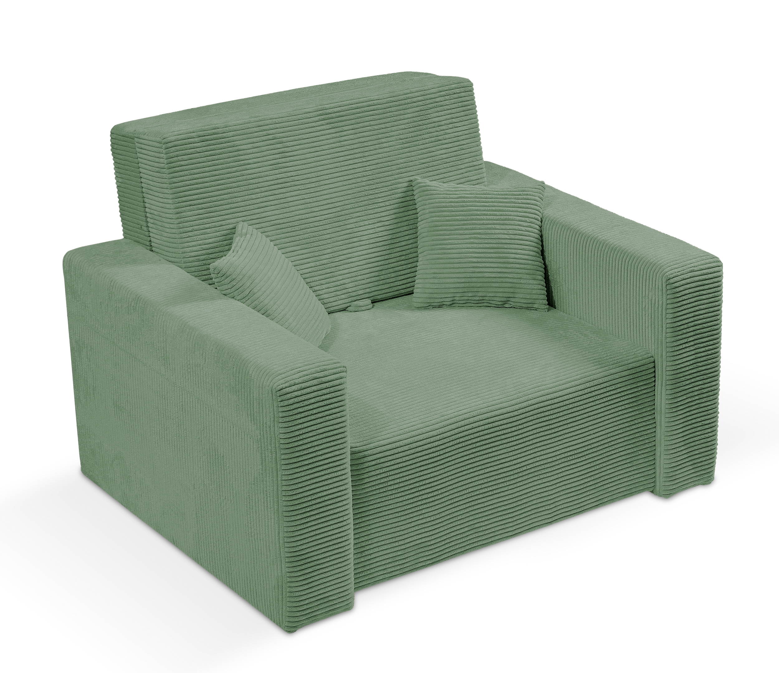 Amerykanka jednoosobowa Peroso szałwiowa z pojemnikiem sztruks - zdjęcie 1