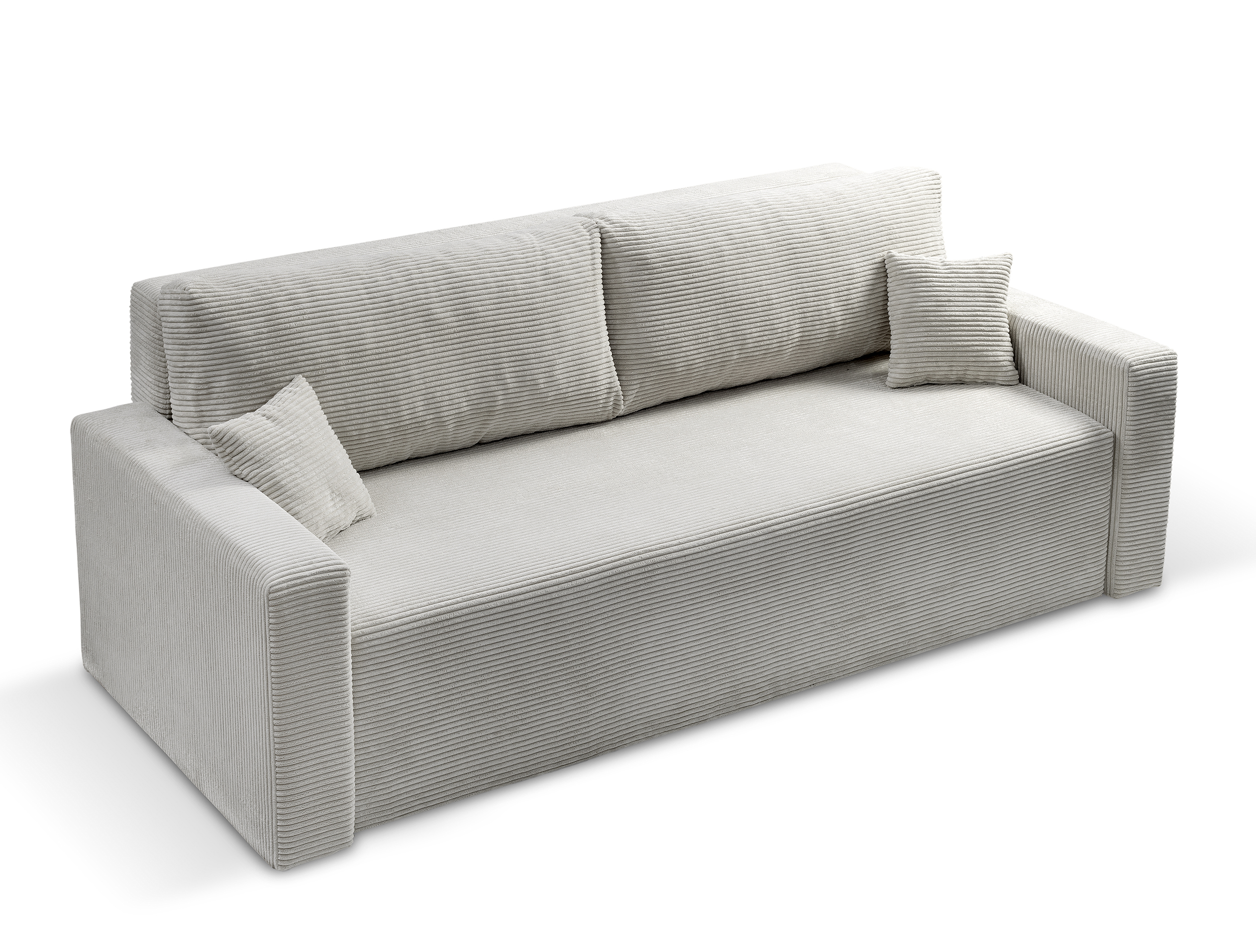 Kanapa rozkładana trzyosobowa Peroso szarobeżowa z pojemnikiem sztruks - zdjęcie 1