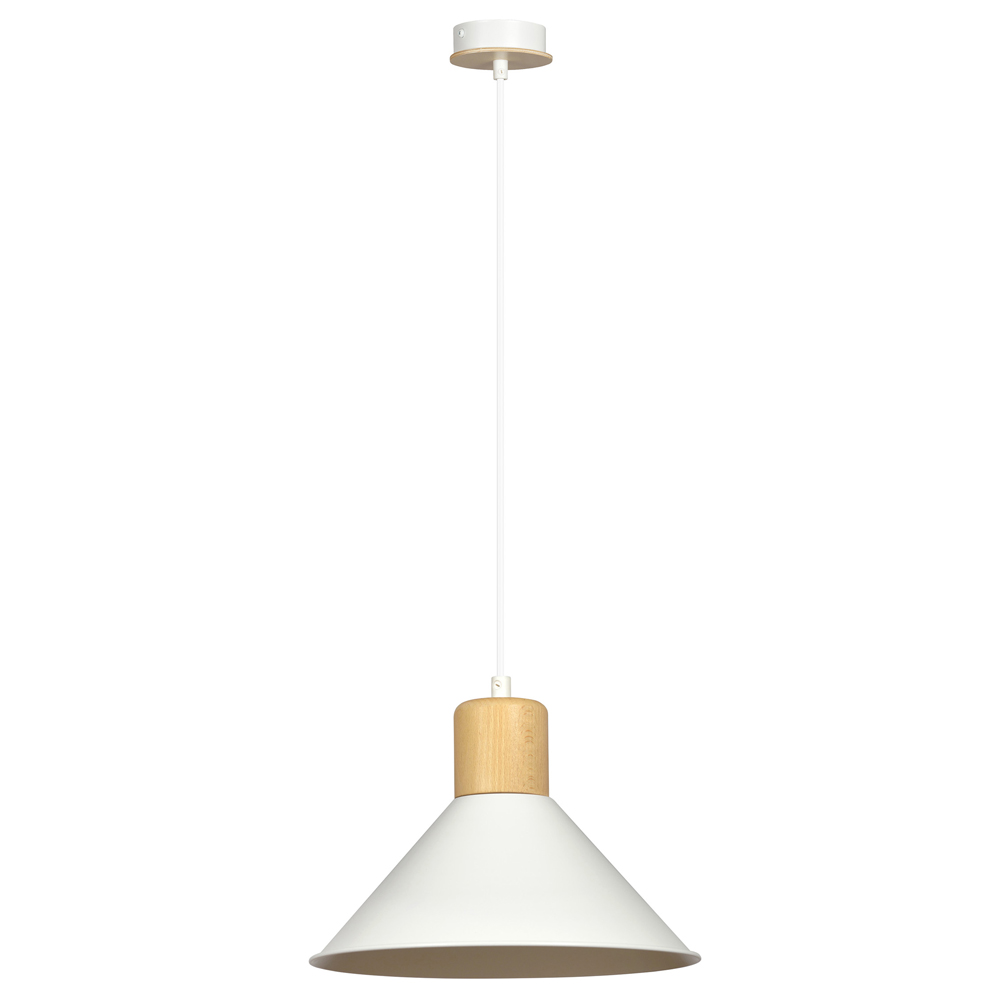 Lampa wisząca Rawn stożek średnica 25 cm biała - zdjęcie 1