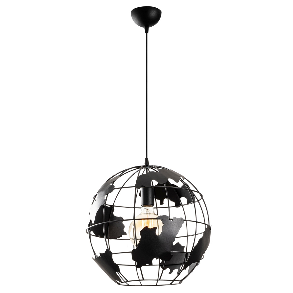 Lampa sufitowa Ozzia kula ziemska średnica 40 cm czarna - zdjęcie 1