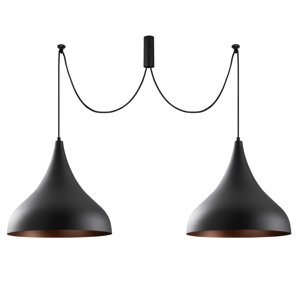 Lampa wisząca Staice x2 131 cm czarny - zdjęcie 1