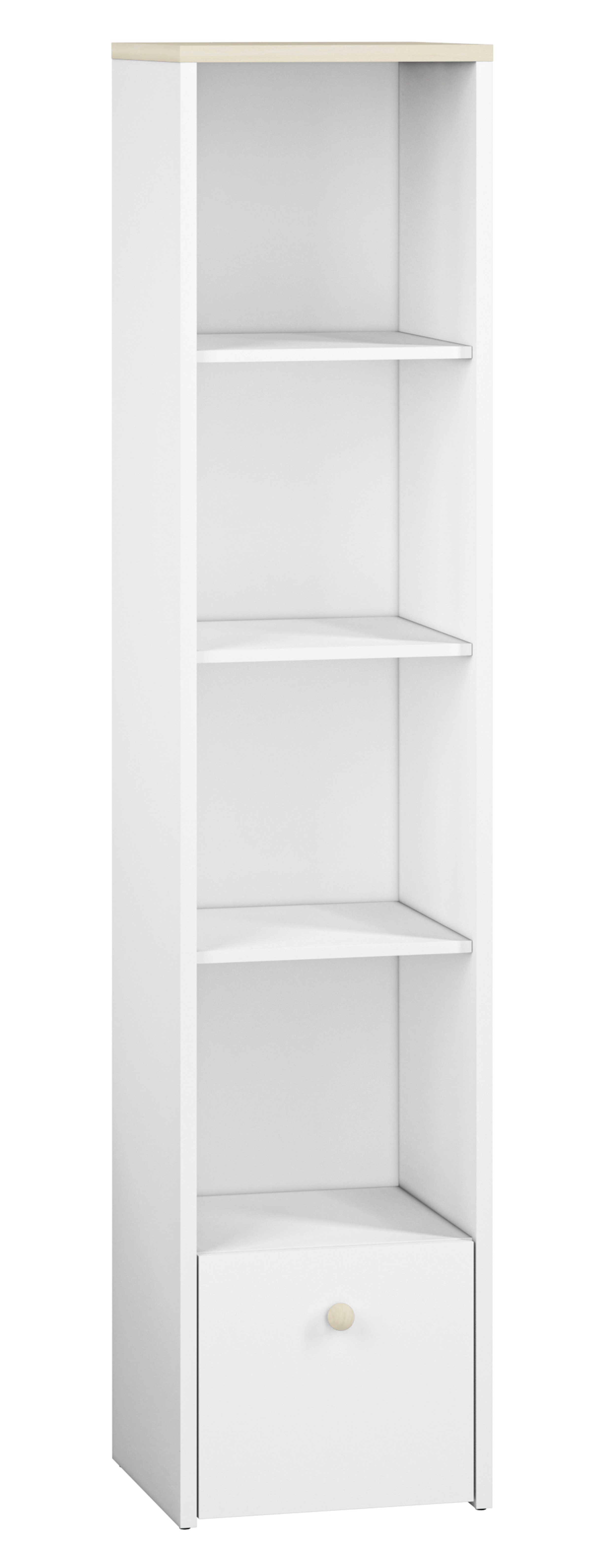 Regał Rettio 43 cm biały/buk Fjord - zdjęcie 1