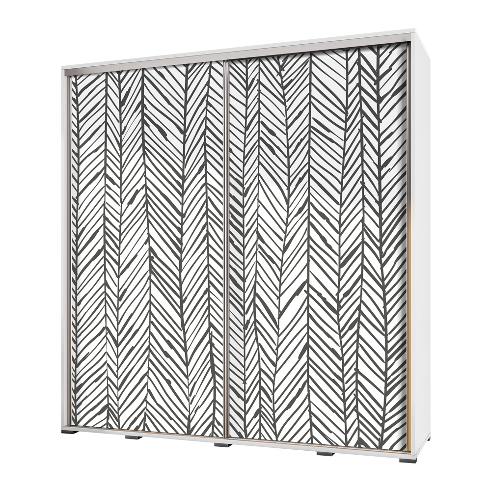 Szafa przesuwna Wenecja 205 cm Rysunkowa jodełka - zdjęcie 1