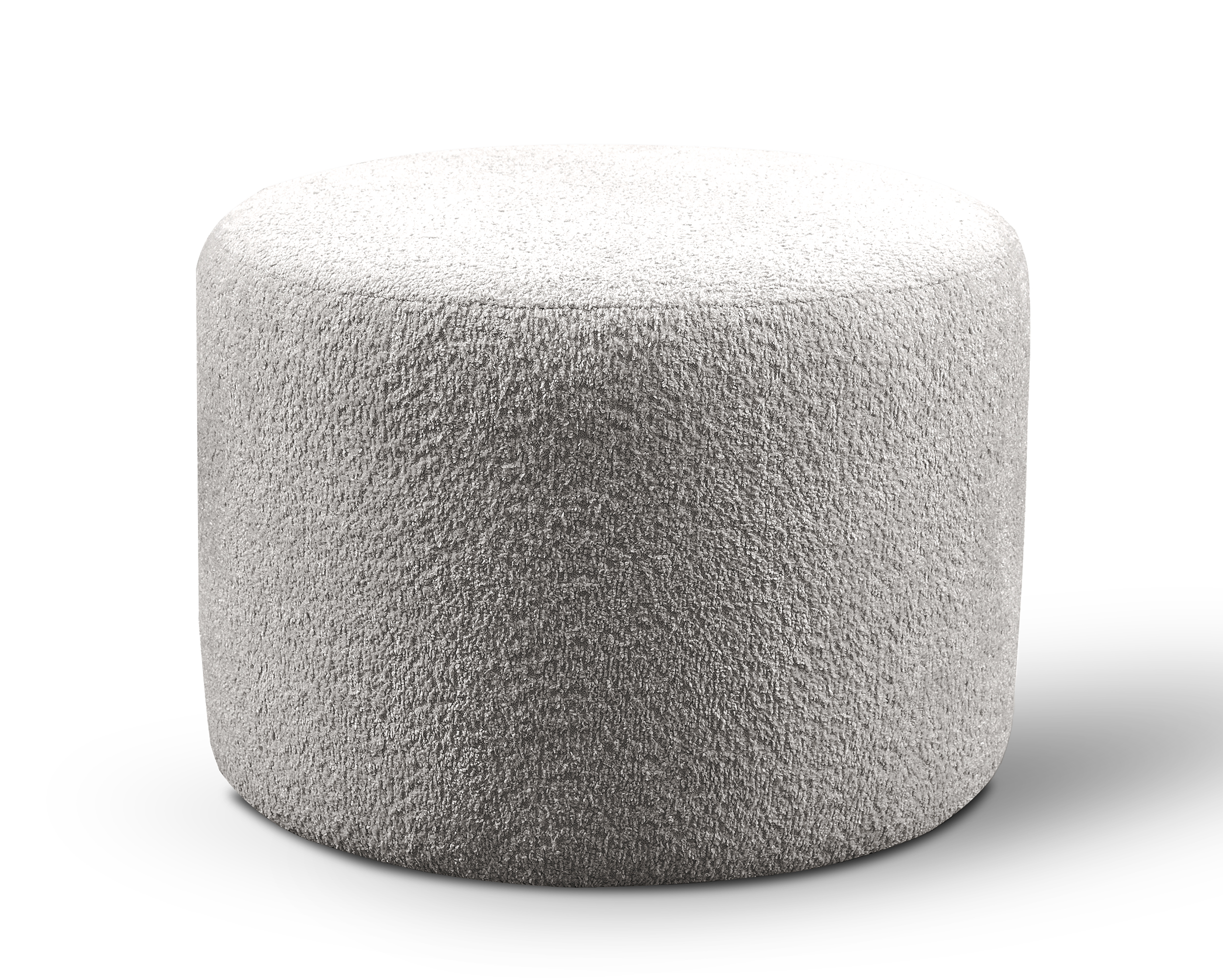 Pufa 60 cm Carmela jasnoszara boucle nogi czarne - zdjęcie 1