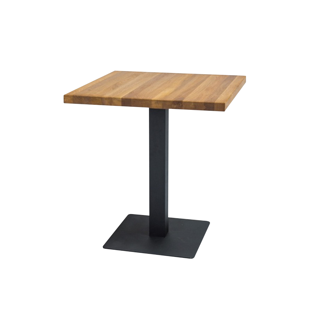 Stół Divock 60x60 cm z fornirem dębowym - zdjęcie 1