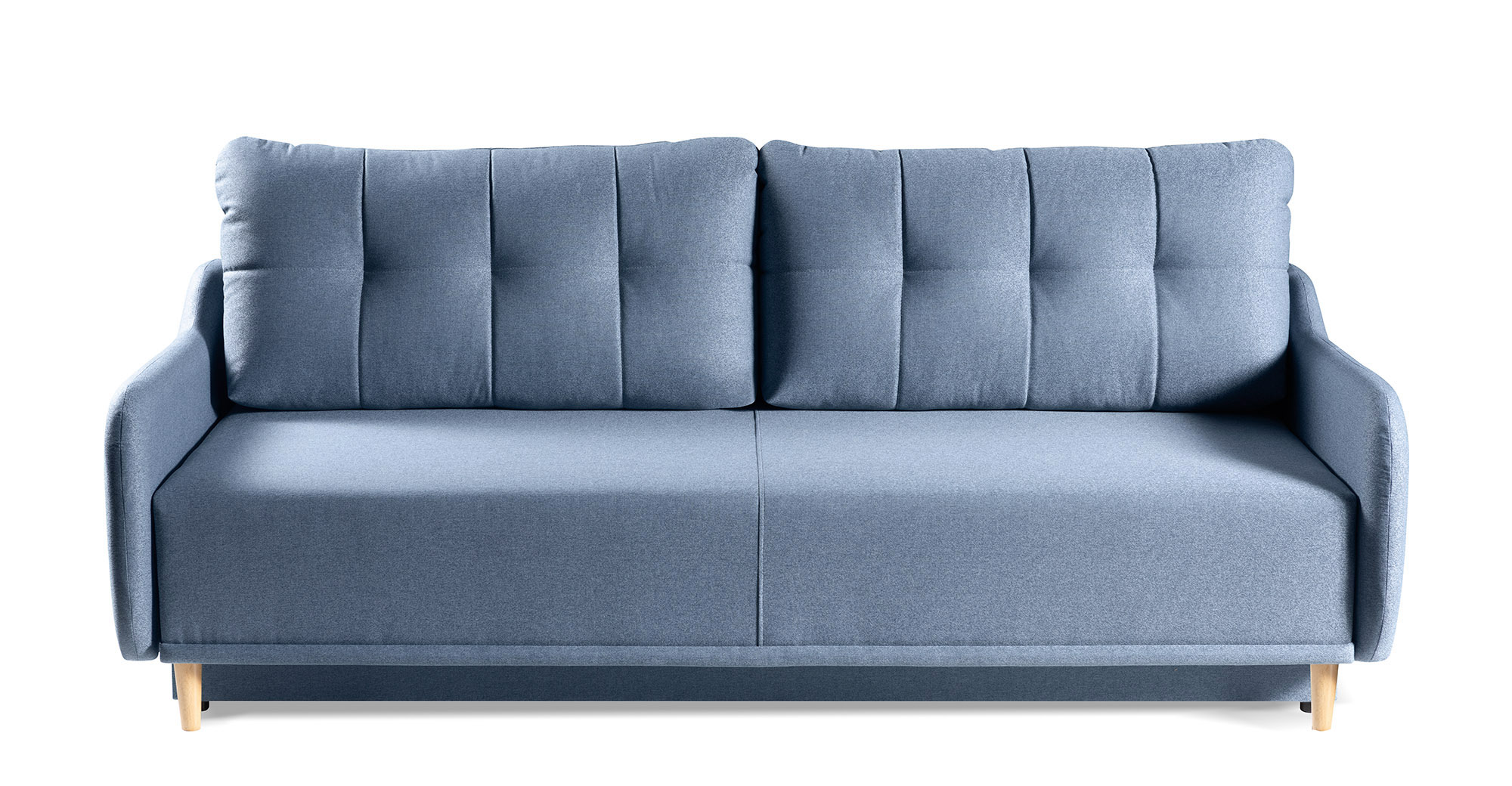 Kanapa rozkładana trzyosobowa Grasvegen z pojemnikiem niebieska plecionka - zdjęcie 1